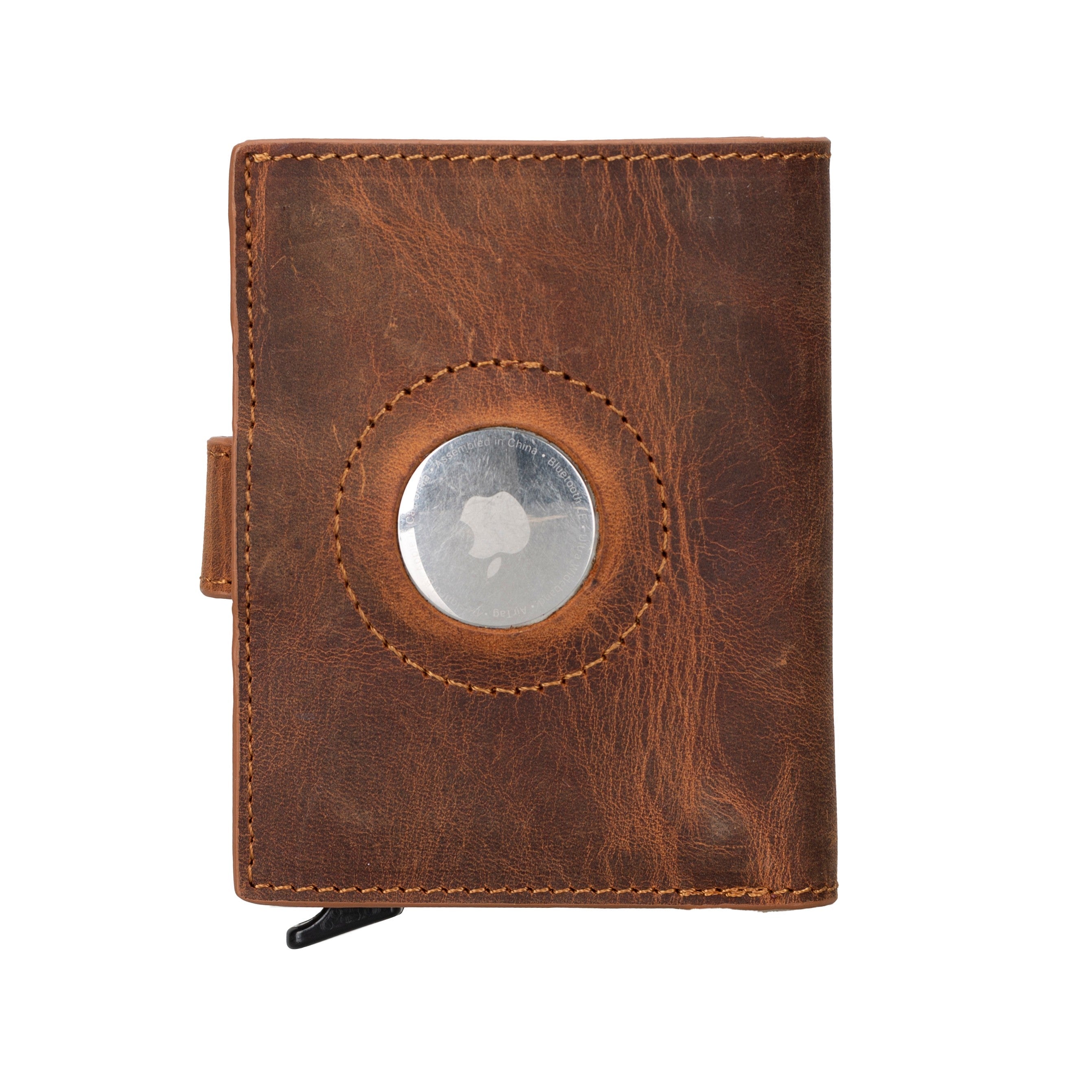 Porte-cartes mécanique en cuir Palertag Zip avec emplacement pour AirTag