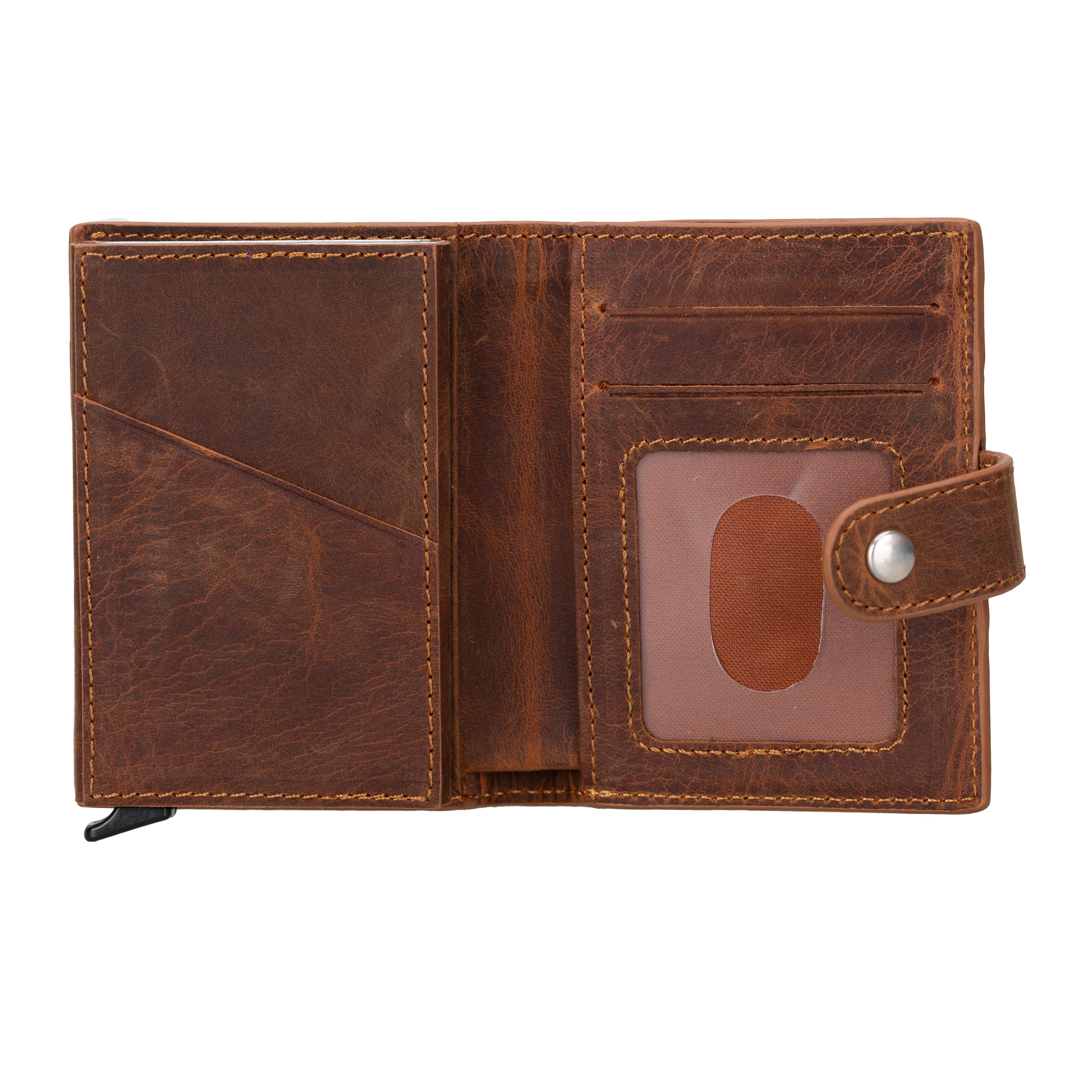 Porte-cartes mécanique en cuir Palertag Zip avec emplacement pour AirTag