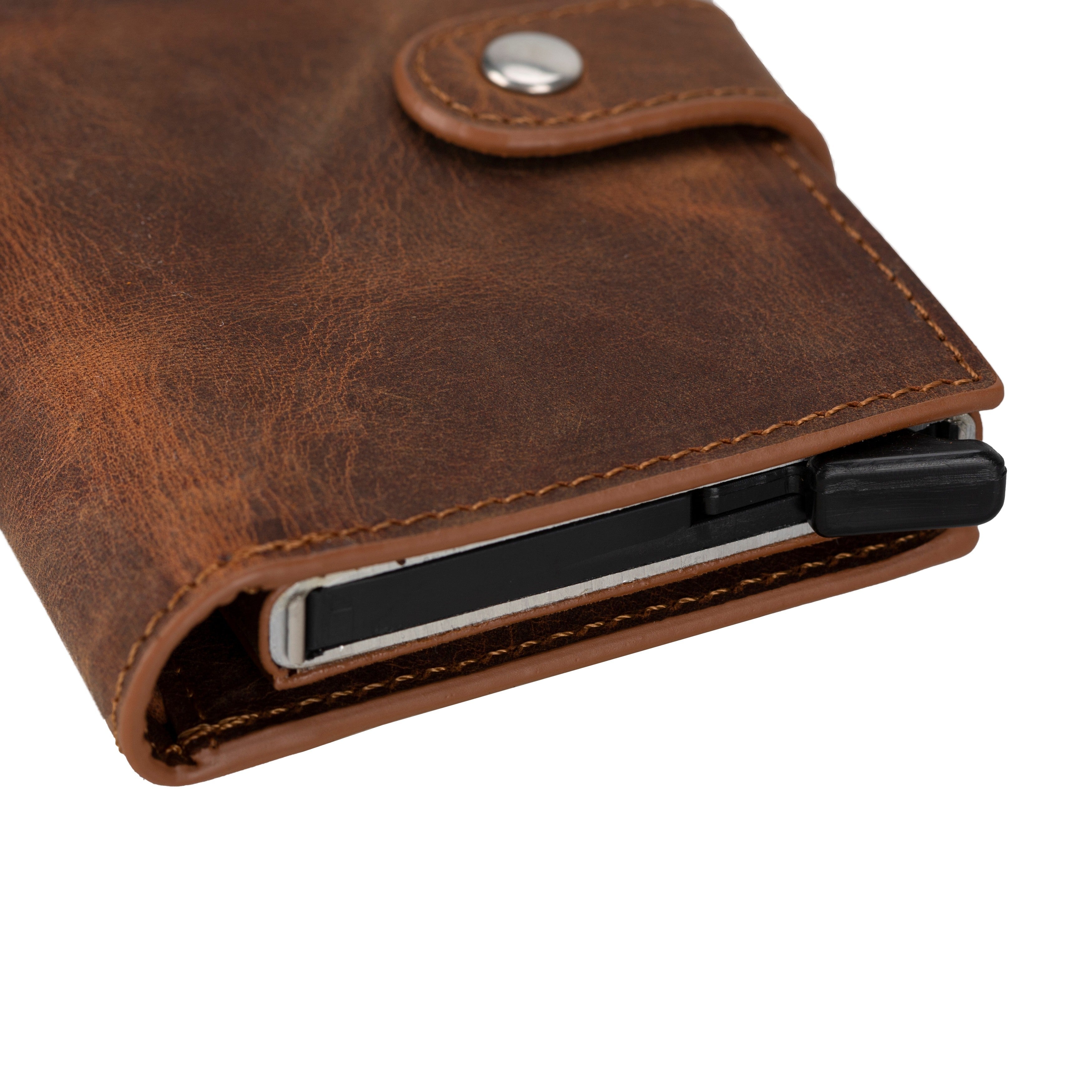 Porte-cartes mécanique en cuir Palertag Zip avec emplacement pour AirTag