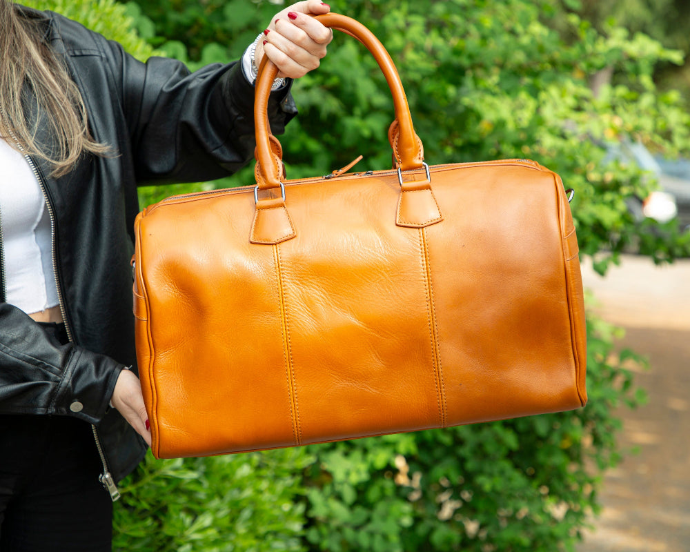 Dolly Genuine Leather Weekend Duffle Bag
