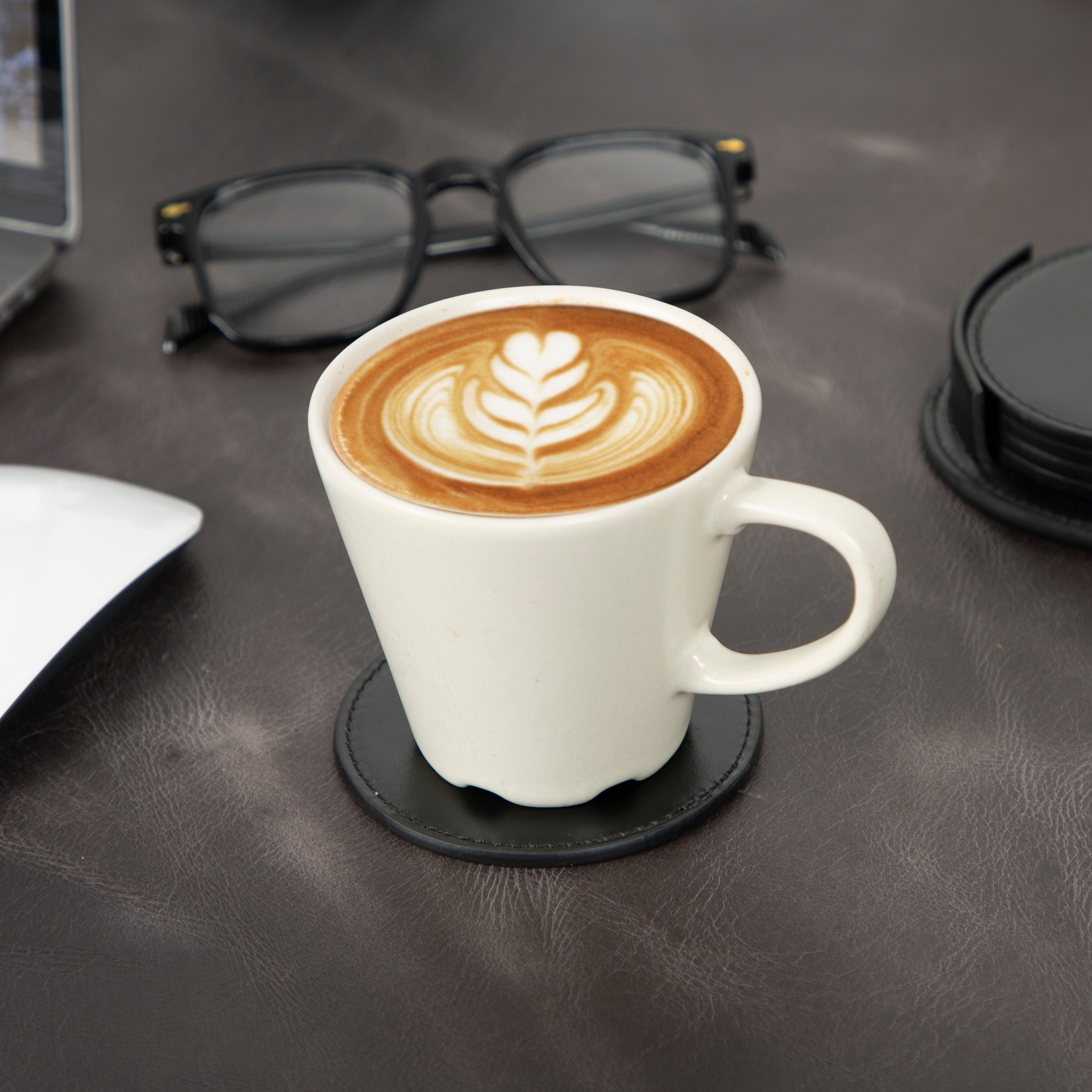 Lavion Leather Cup Coaster Set
