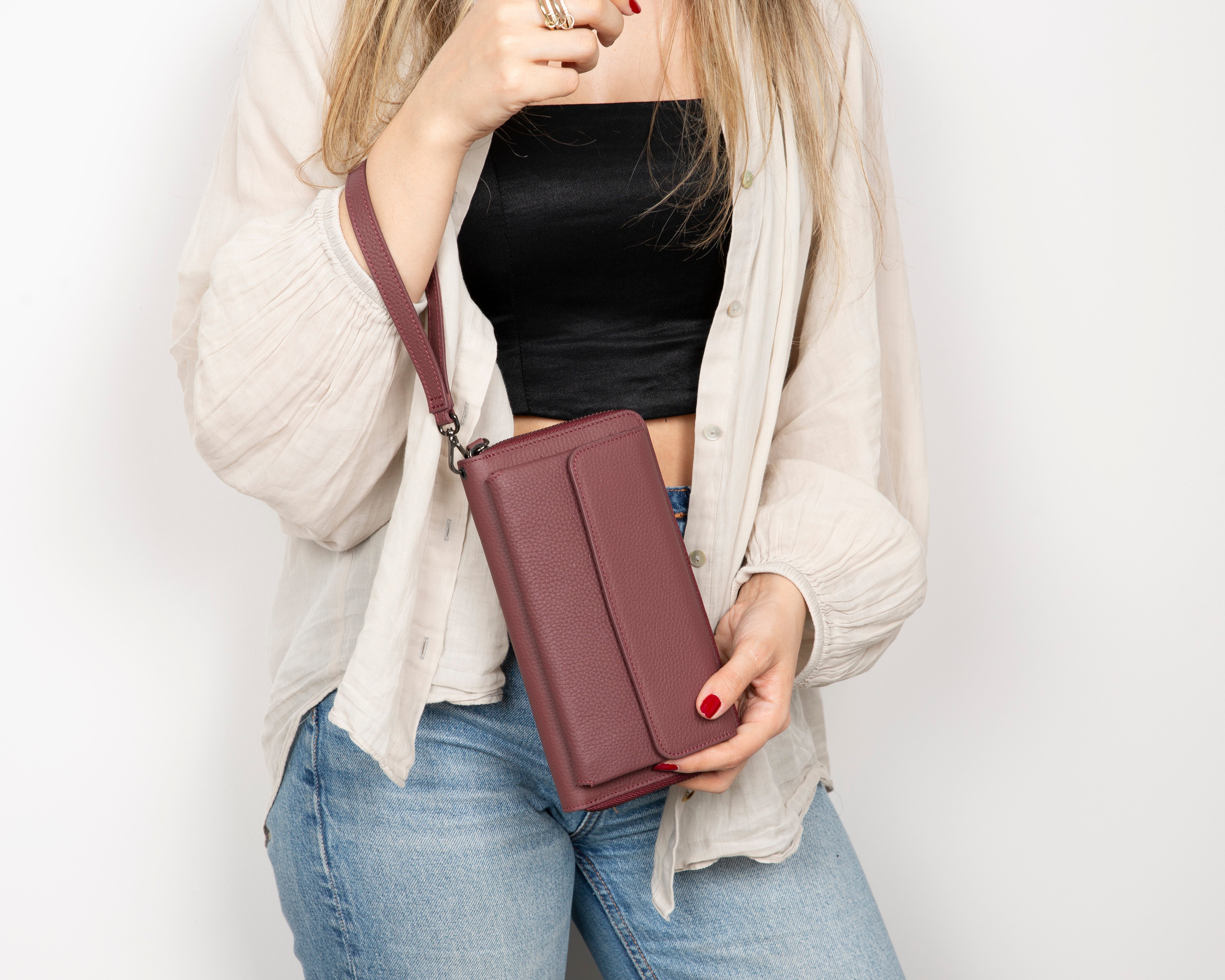 Portefeuille en cuir véritable Aristo