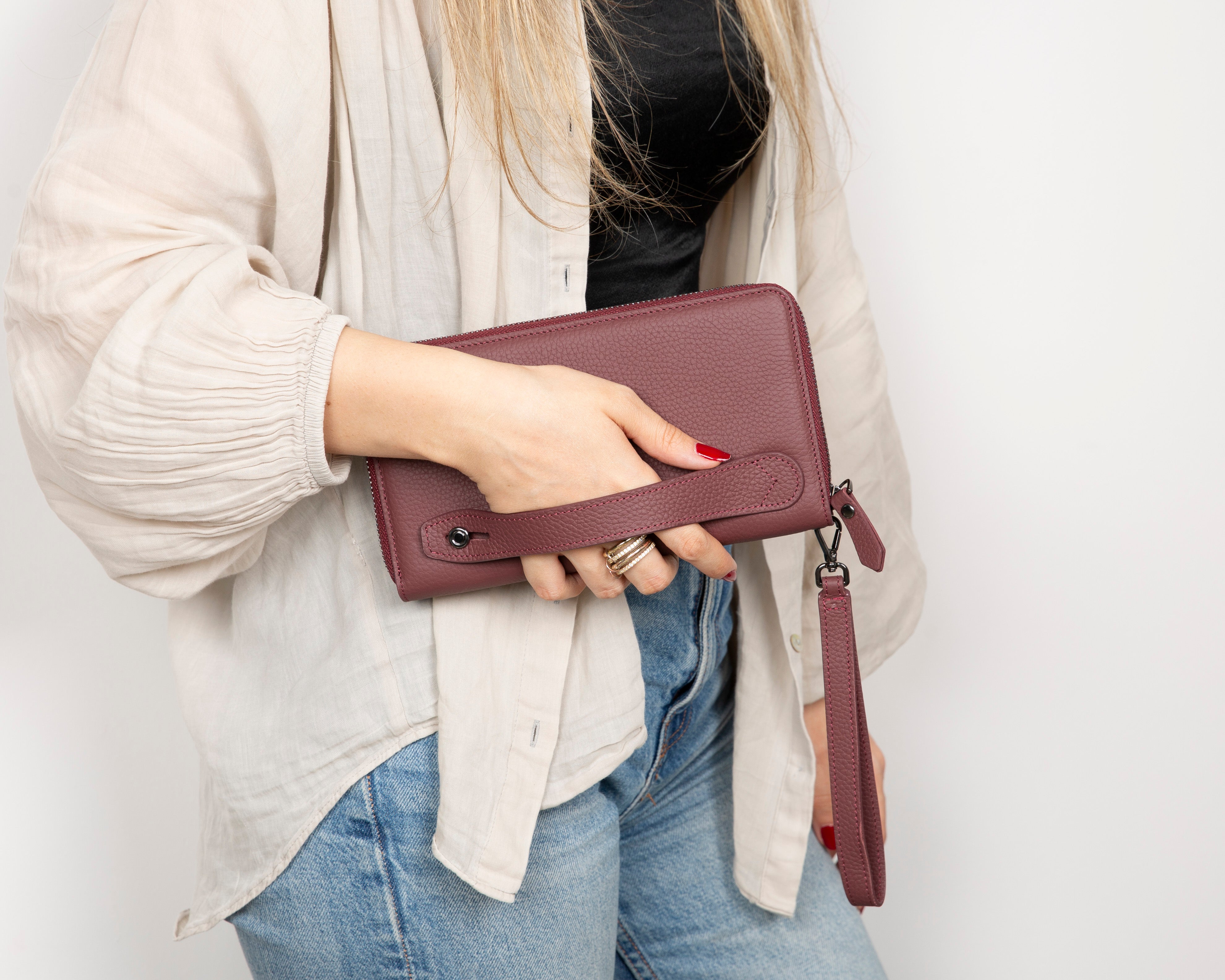 Portefeuille en cuir véritable Aristo