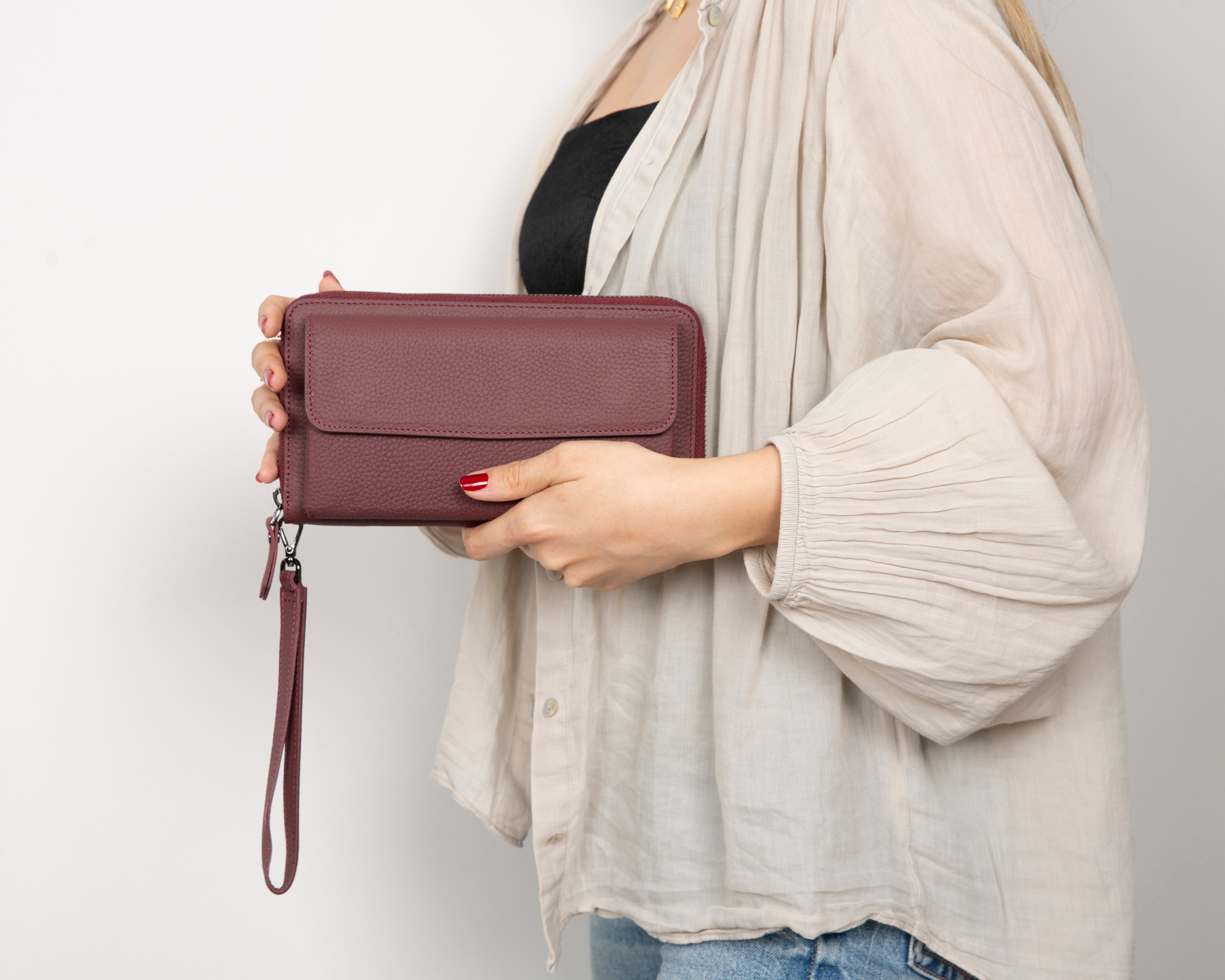 Portefeuille en cuir véritable Aristo