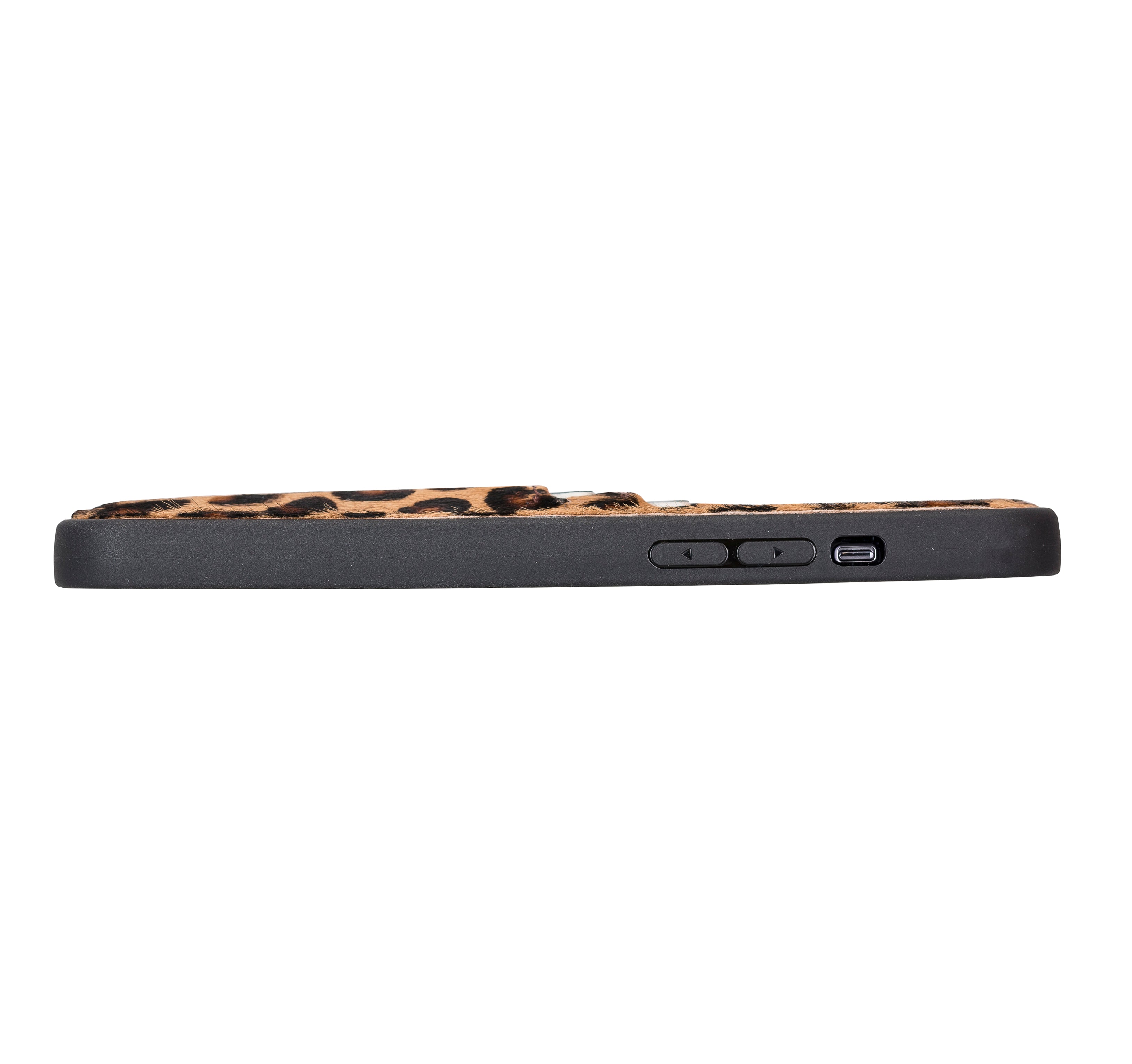 Coque arrière flexible en cuir véritable pour iPhone 13 Series avec porte-cartes