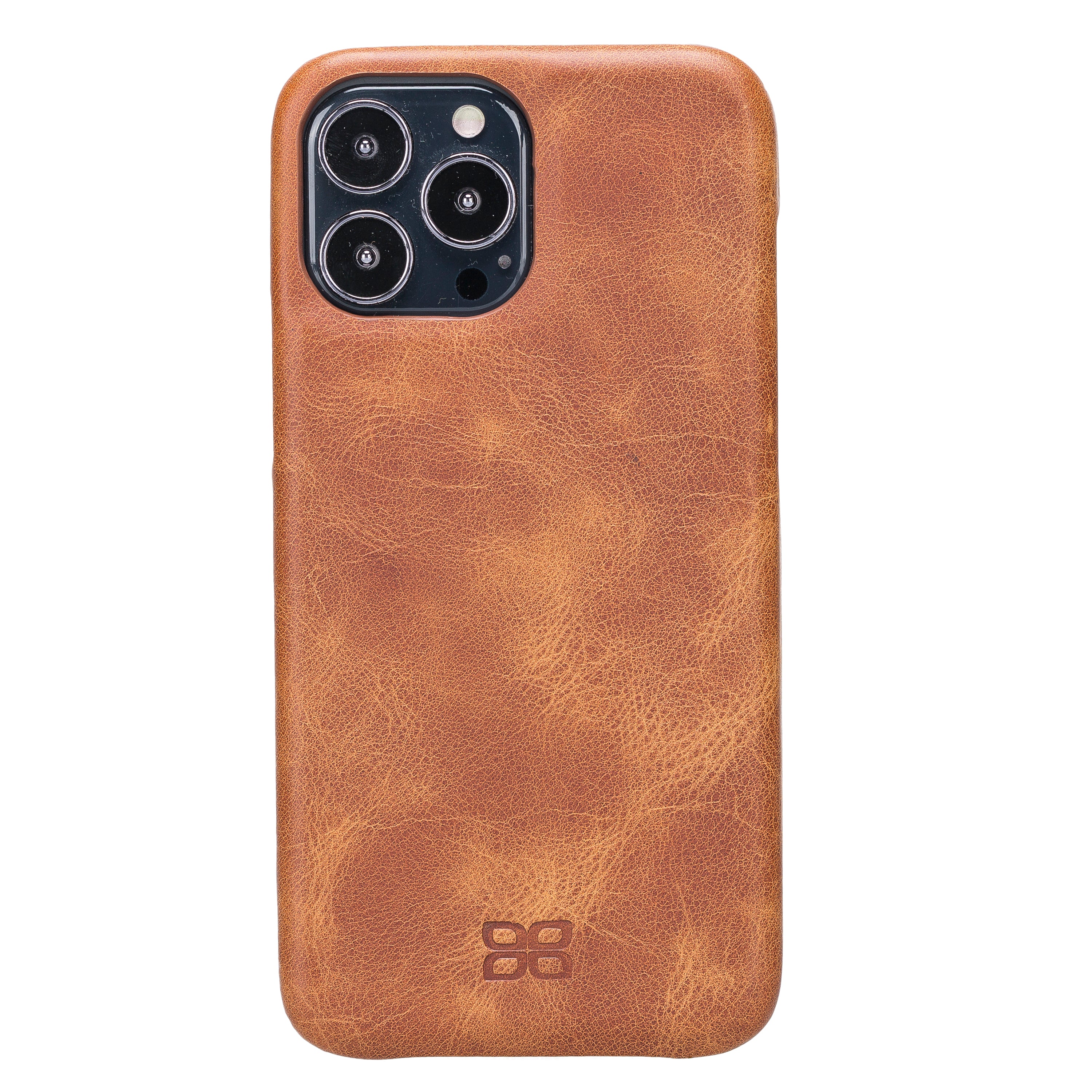 Coque arrière intégrale en cuir véritable pour iPhone 13 série F360