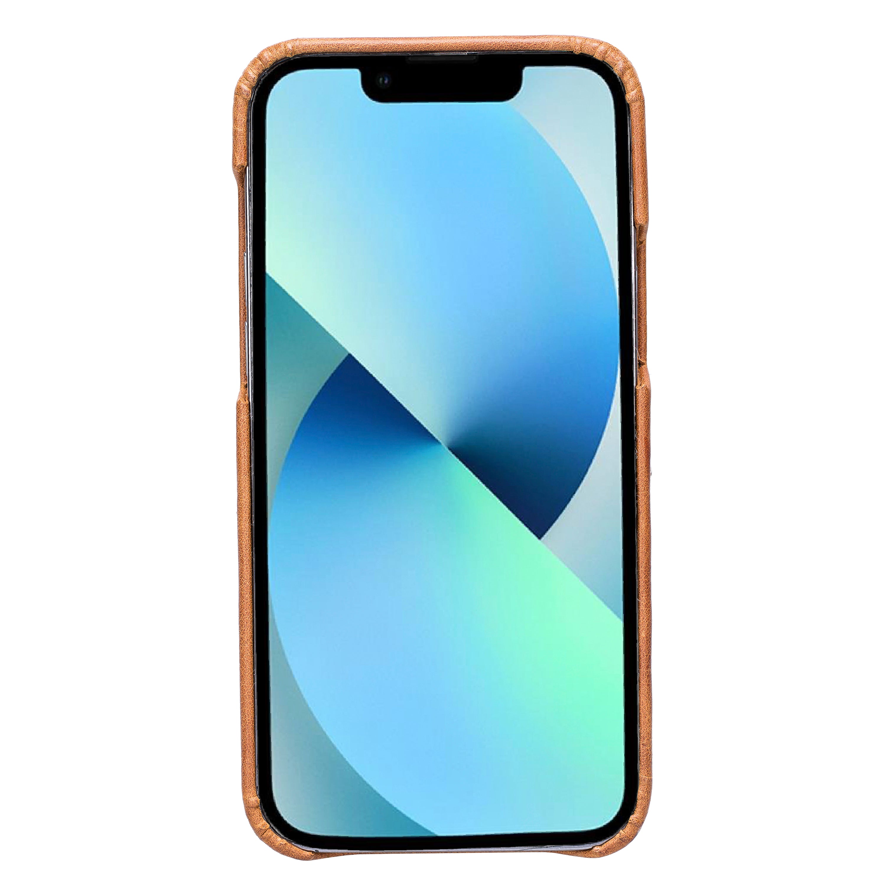 Coque arrière intégrale en cuir véritable pour iPhone 13 série F360