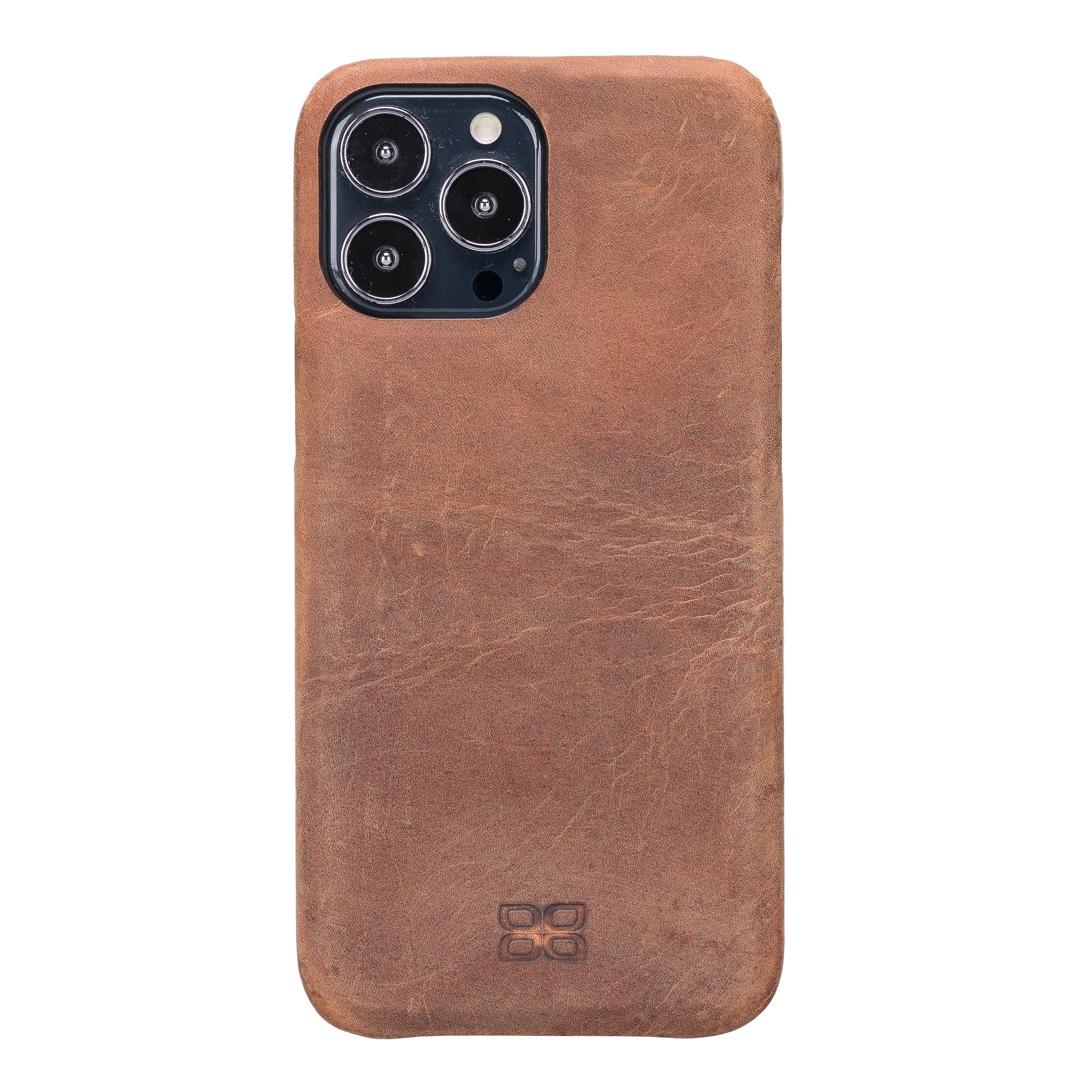 Coque arrière intégrale en cuir véritable pour iPhone 13 série F360