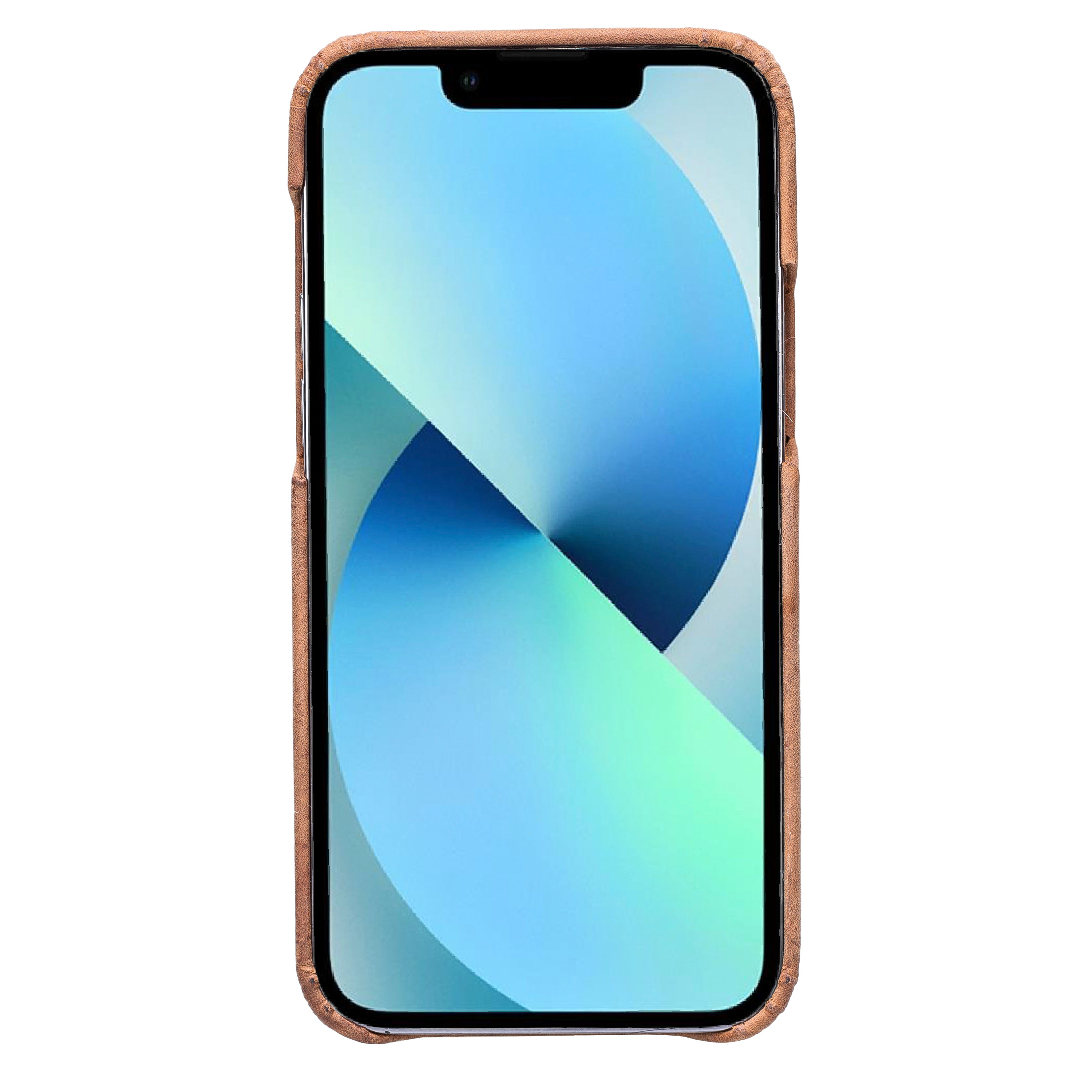 Coque arrière intégrale en cuir véritable pour iPhone 13 série F360