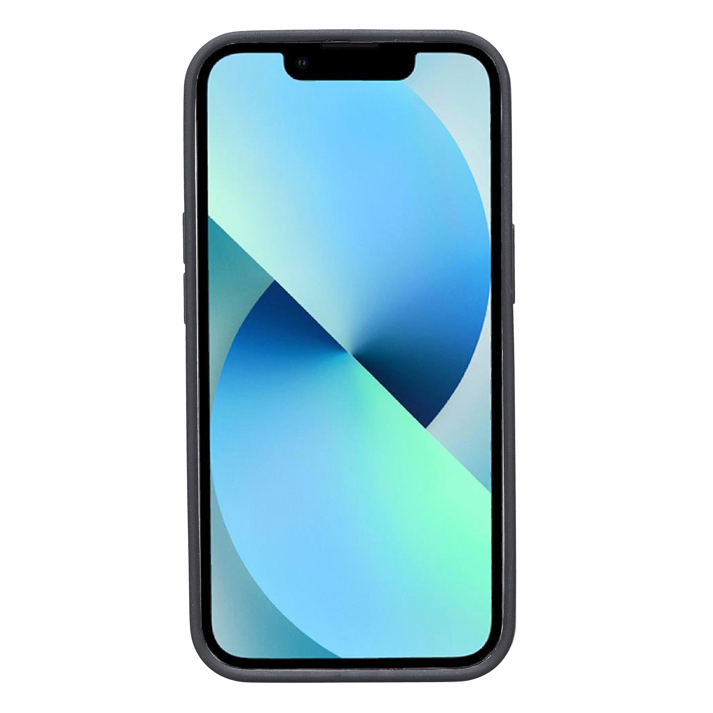 Coque arrière flexible en cuir véritable pour iPhone 13 Series avec porte-cartes