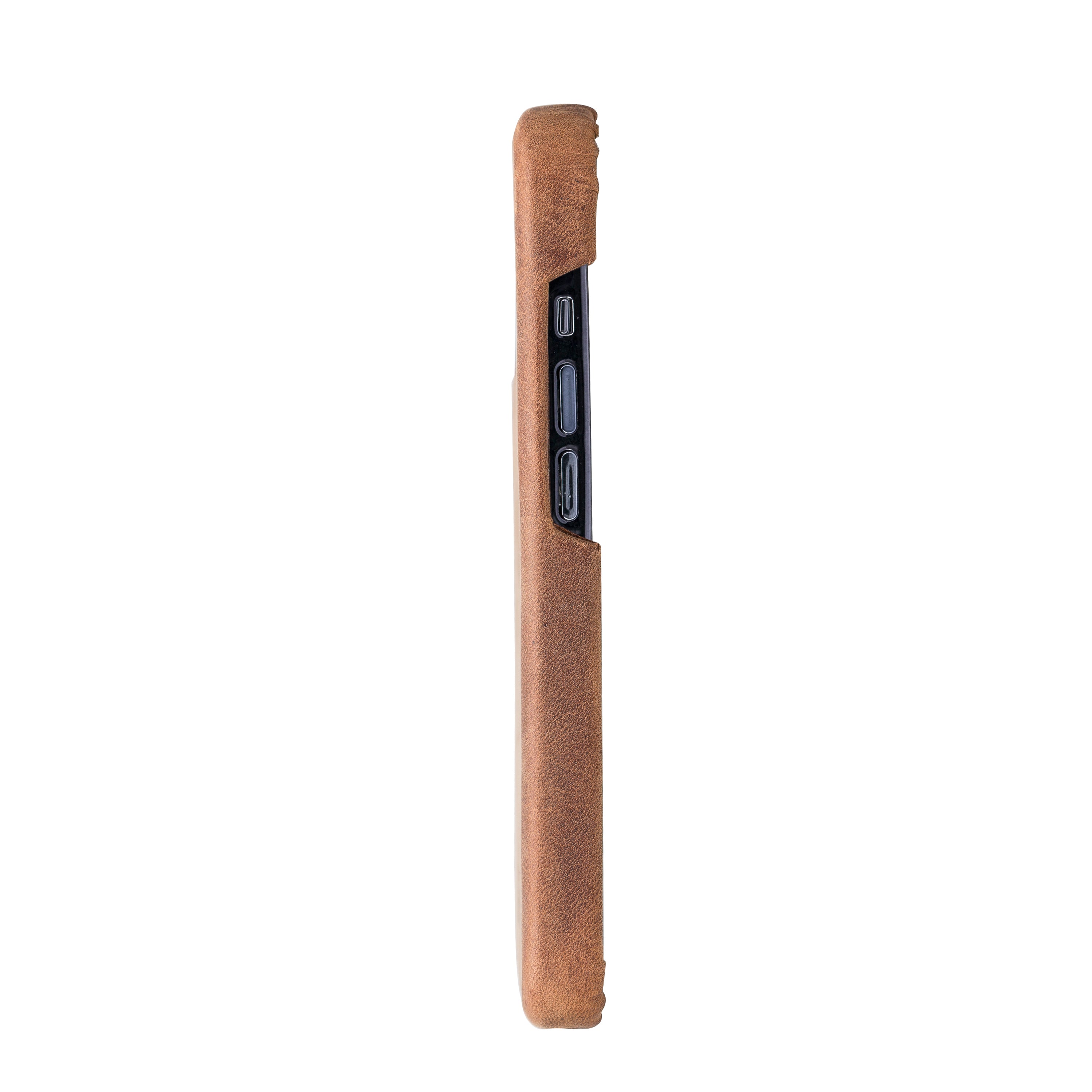 Coque arrière intégrale en cuir véritable pour iPhone 13 série F360