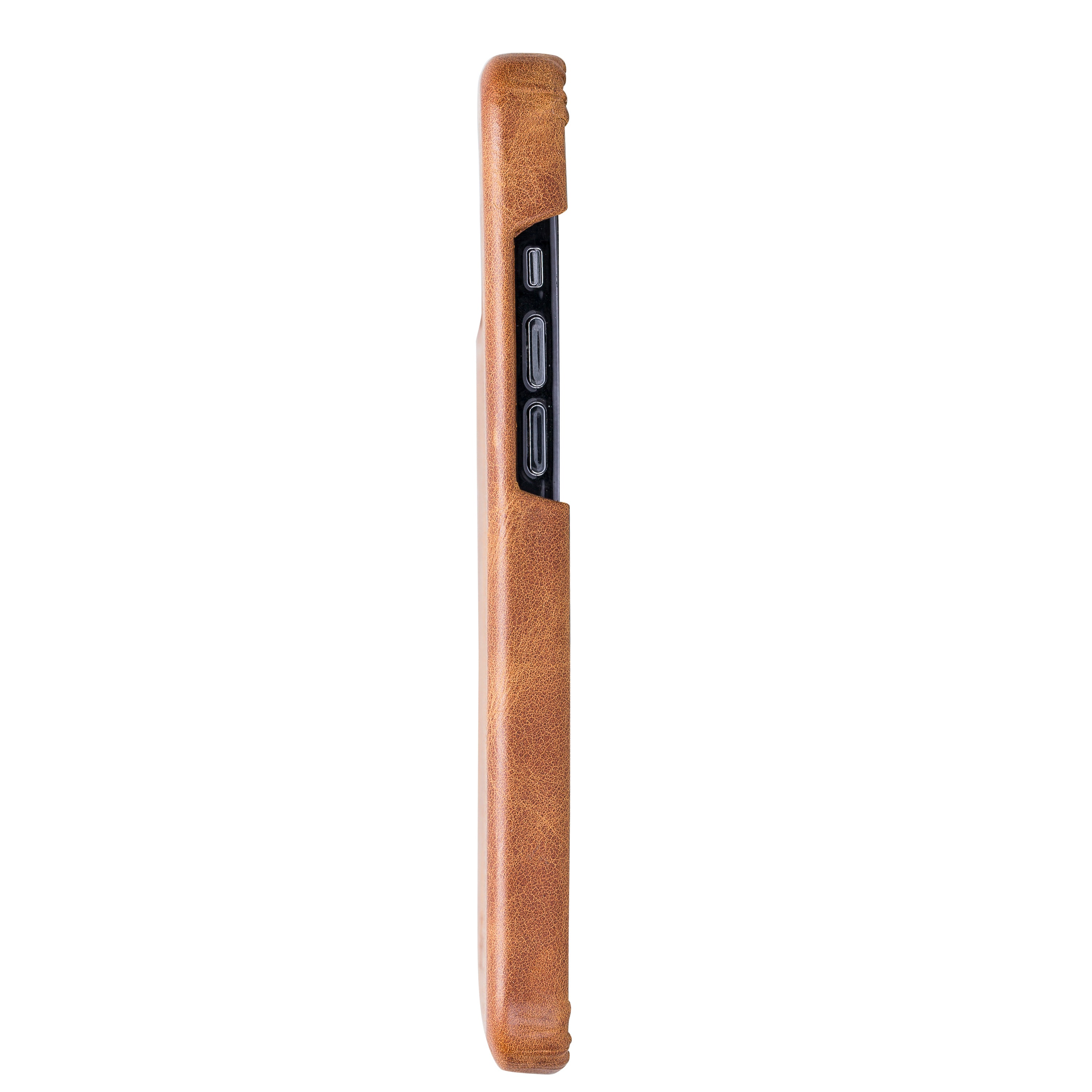 Coque arrière intégrale en cuir véritable pour iPhone 13 série F360