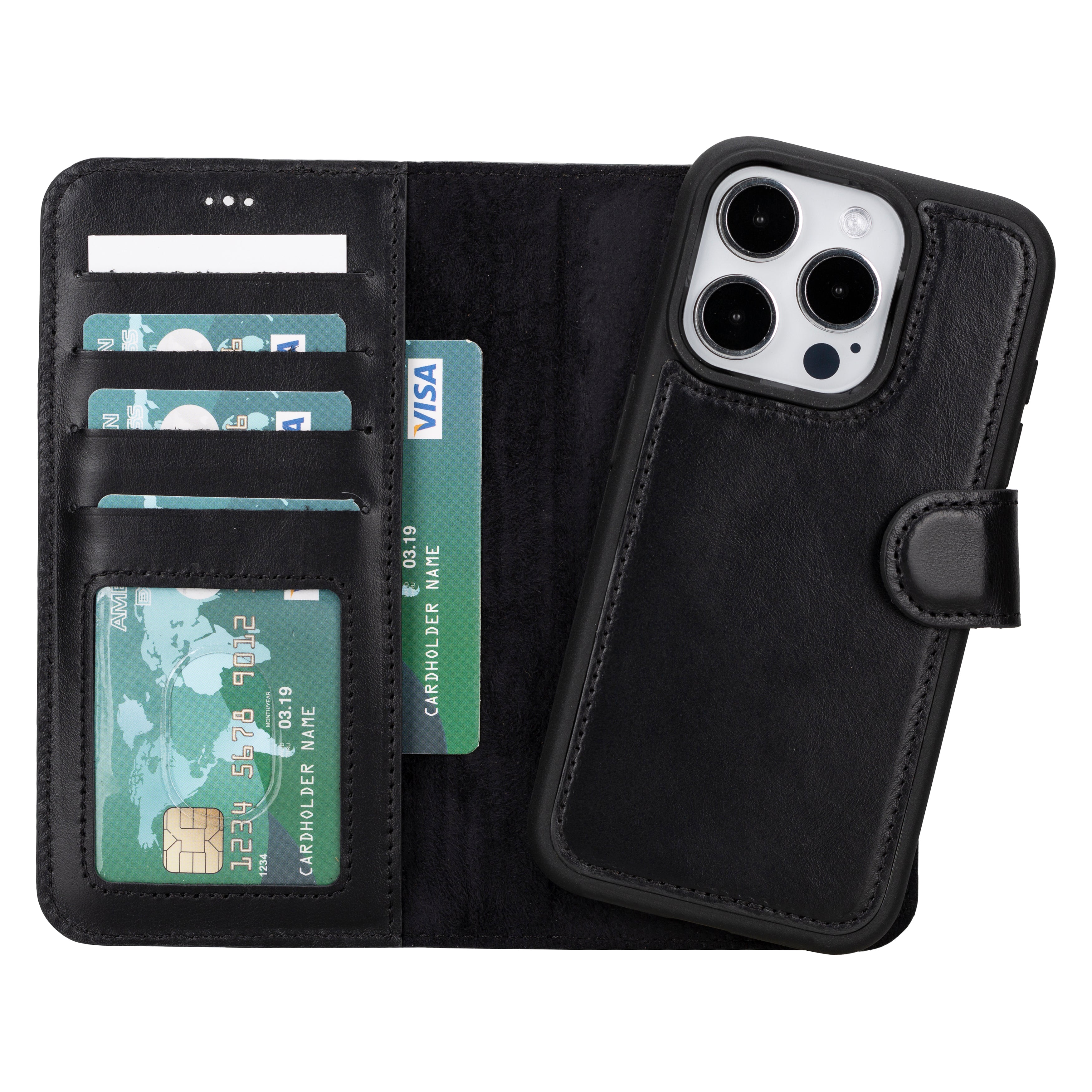 Étui portefeuille amovible en cuir pour iPhone 17 Pro Max