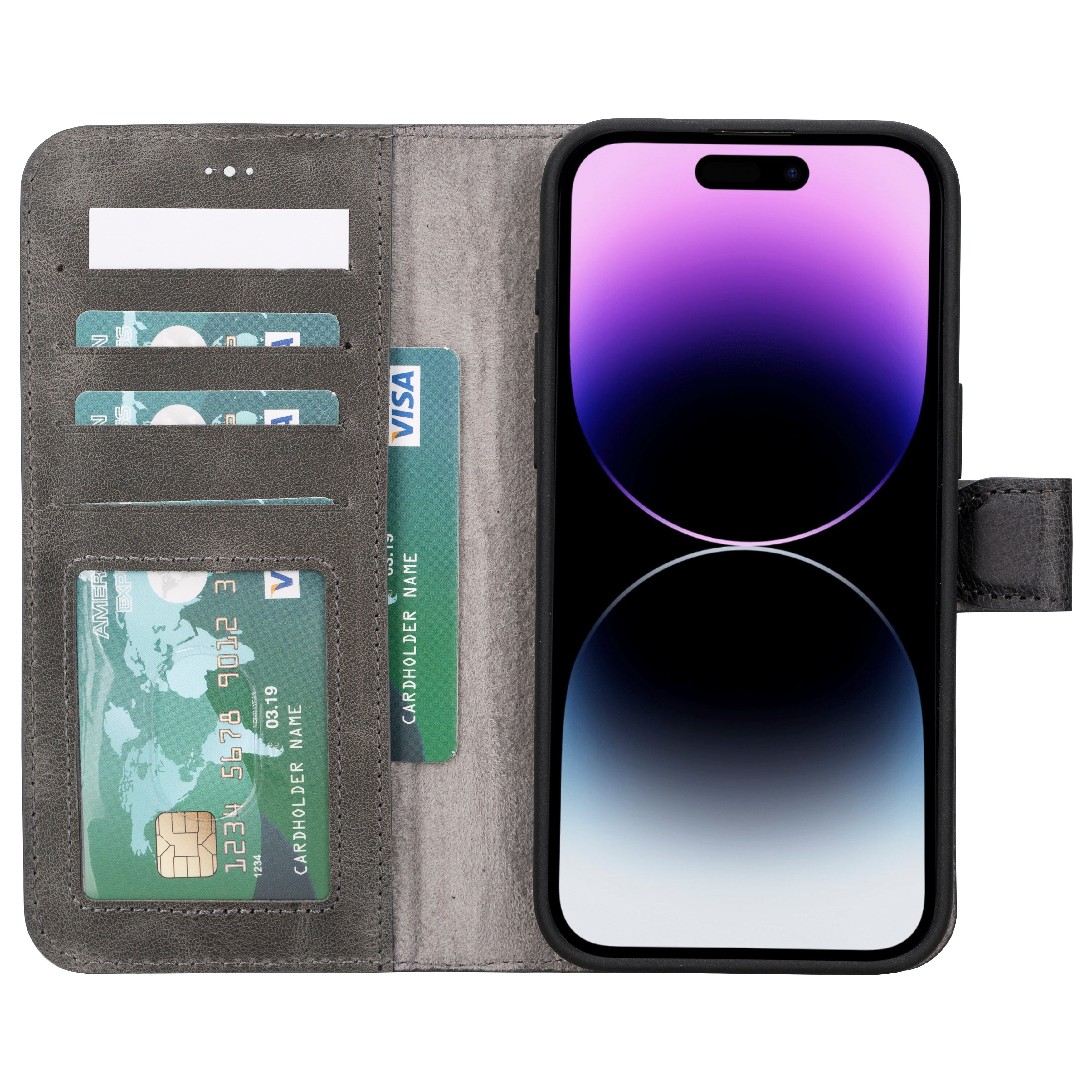 Étui portefeuille amovible en cuir pour iPhone 17 Pro Max