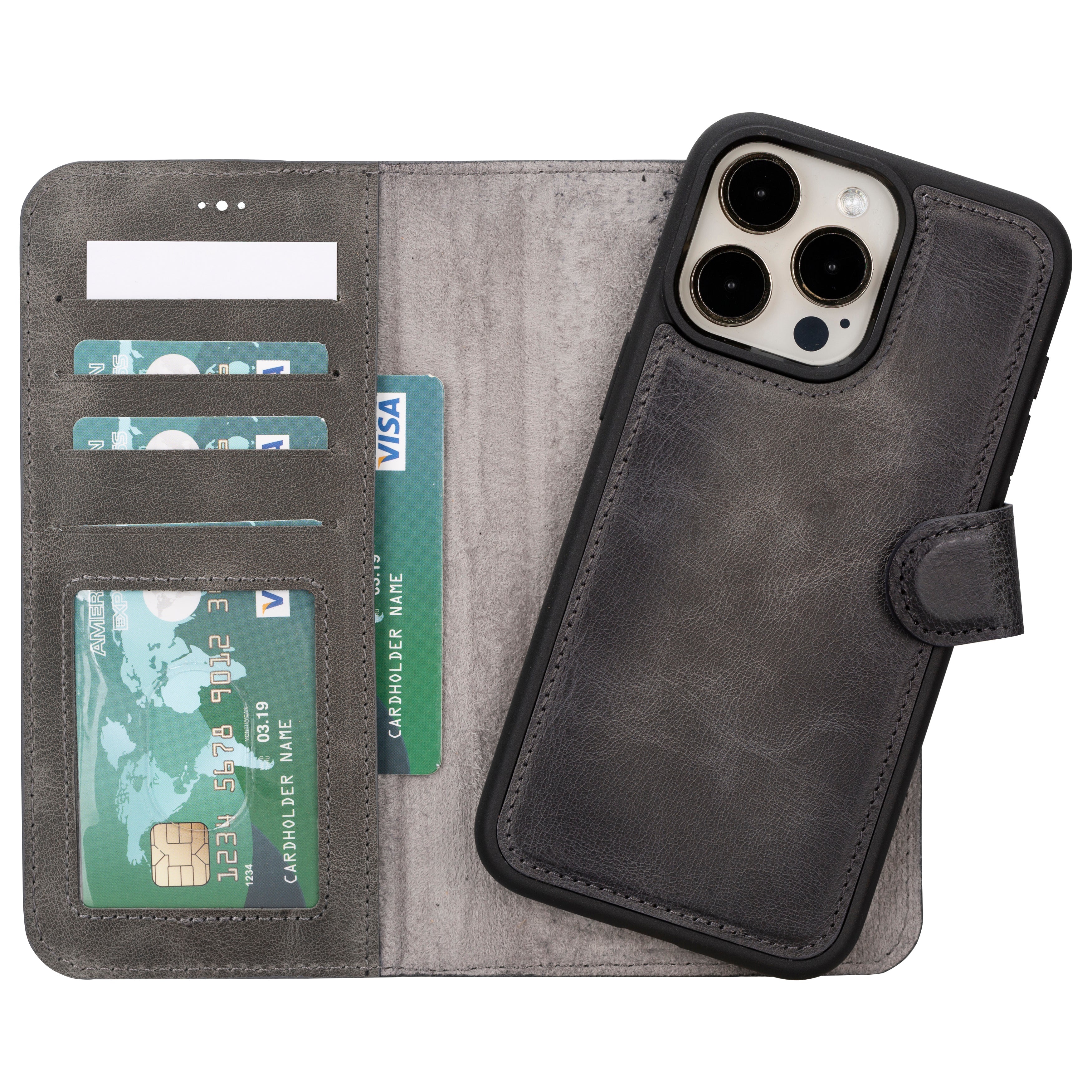 Étui portefeuille amovible en cuir pour iPhone 17 Pro Max