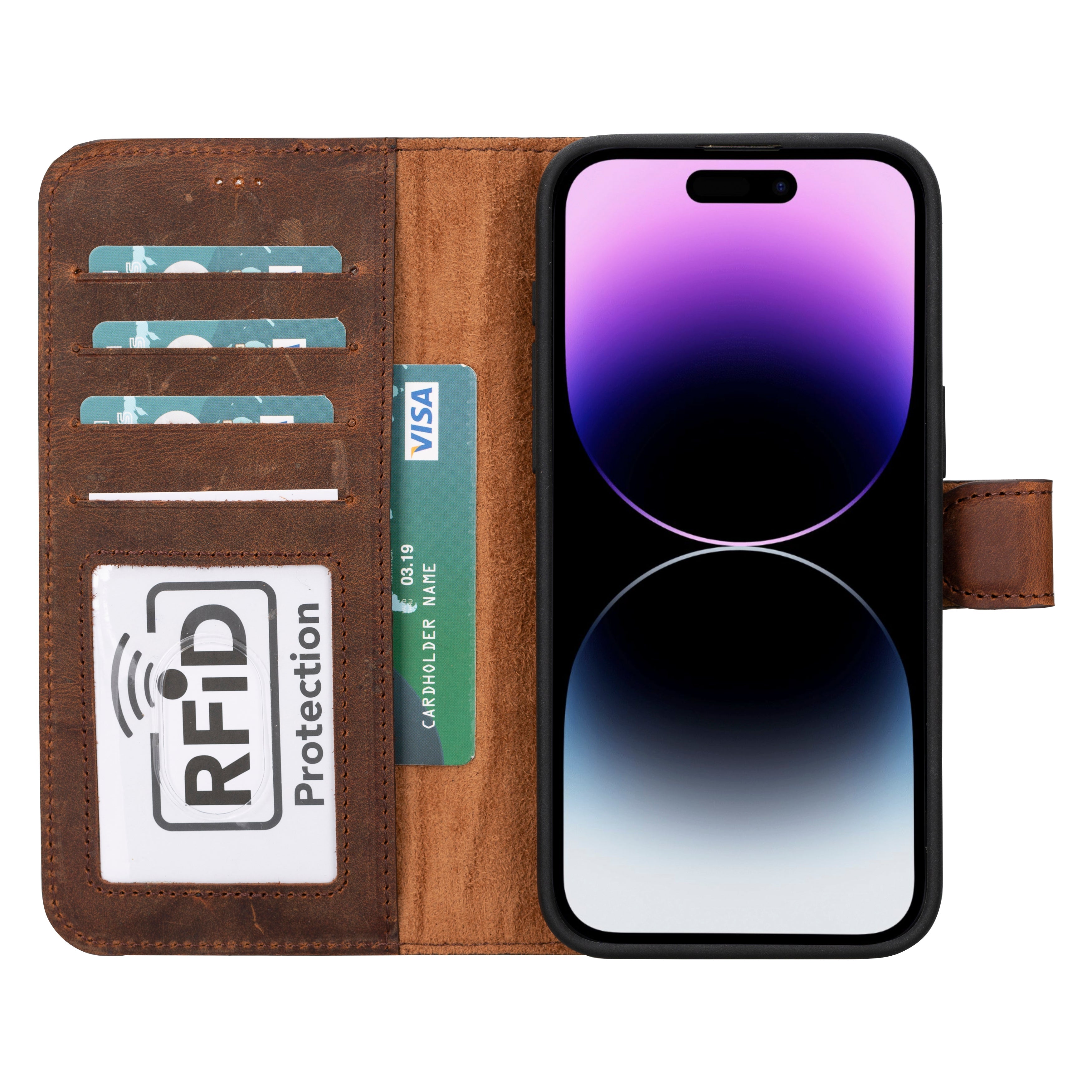 Étui portefeuille amovible en cuir pour iPhone 17 Pro Max