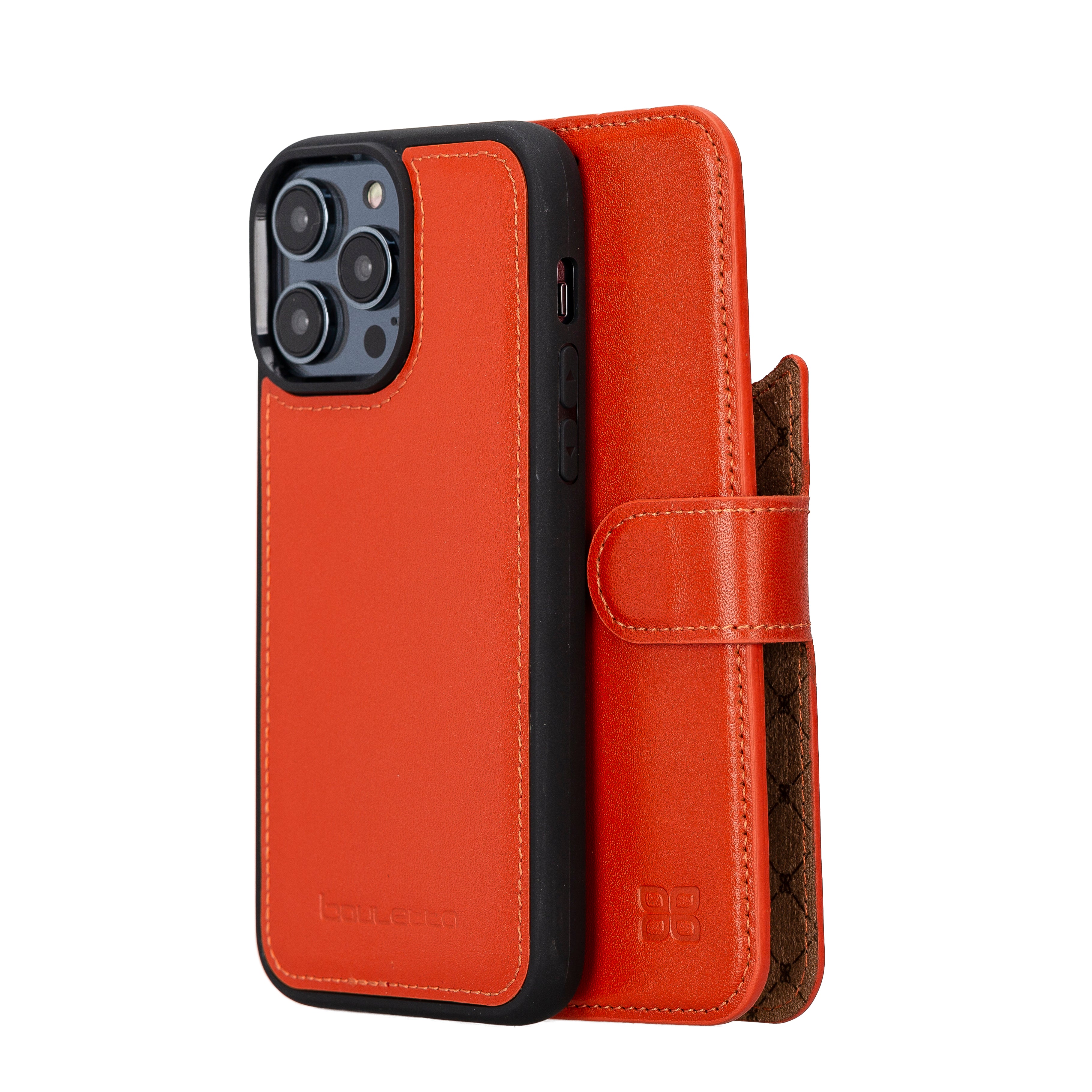 Étui portefeuille amovible en cuir véritable pour iPhone 14 Pro Max (6,7")