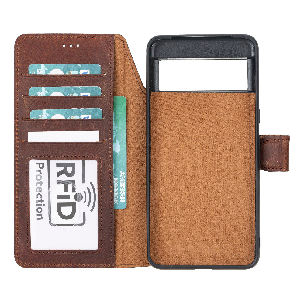 Étui portefeuille amovible en cuir Magic pour Google Pixel 8