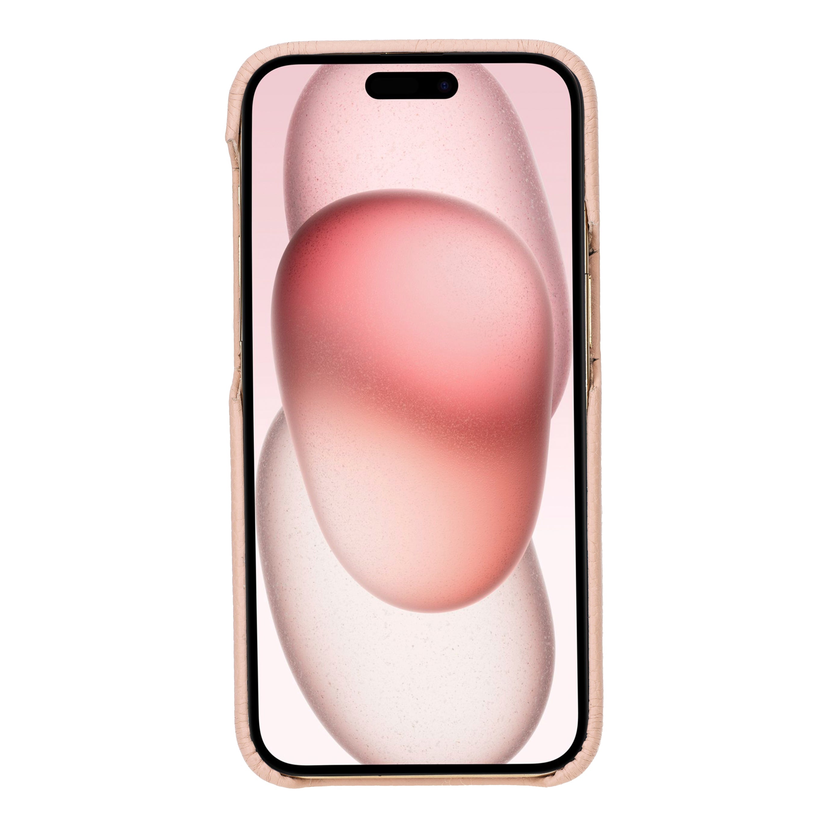Coque arrière entièrement en cuir véritable à clipser pour iPhone 15 (6,1") F360