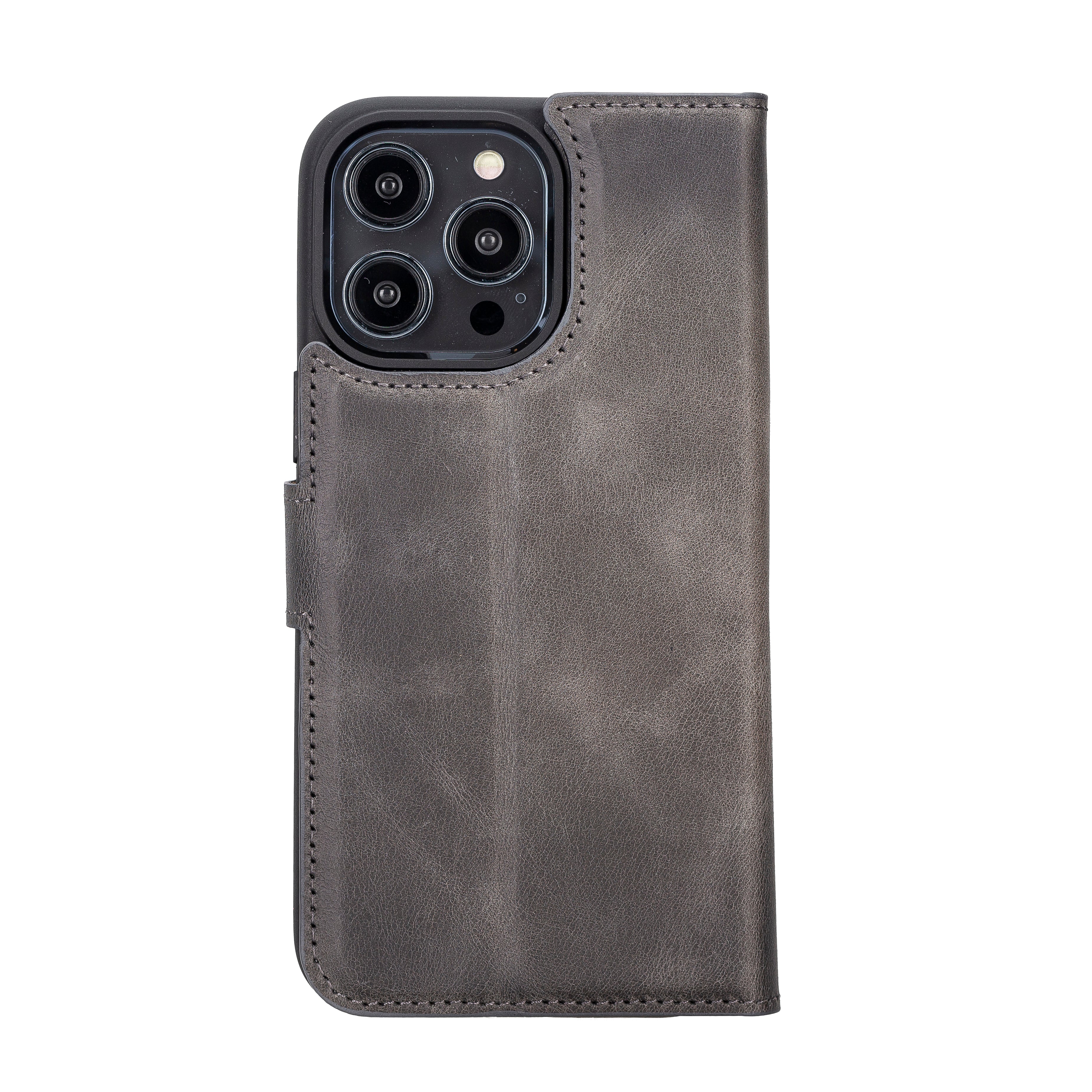 Étui portefeuille amovible en cuir véritable pour iPhone 14 Pro Max (6,7")