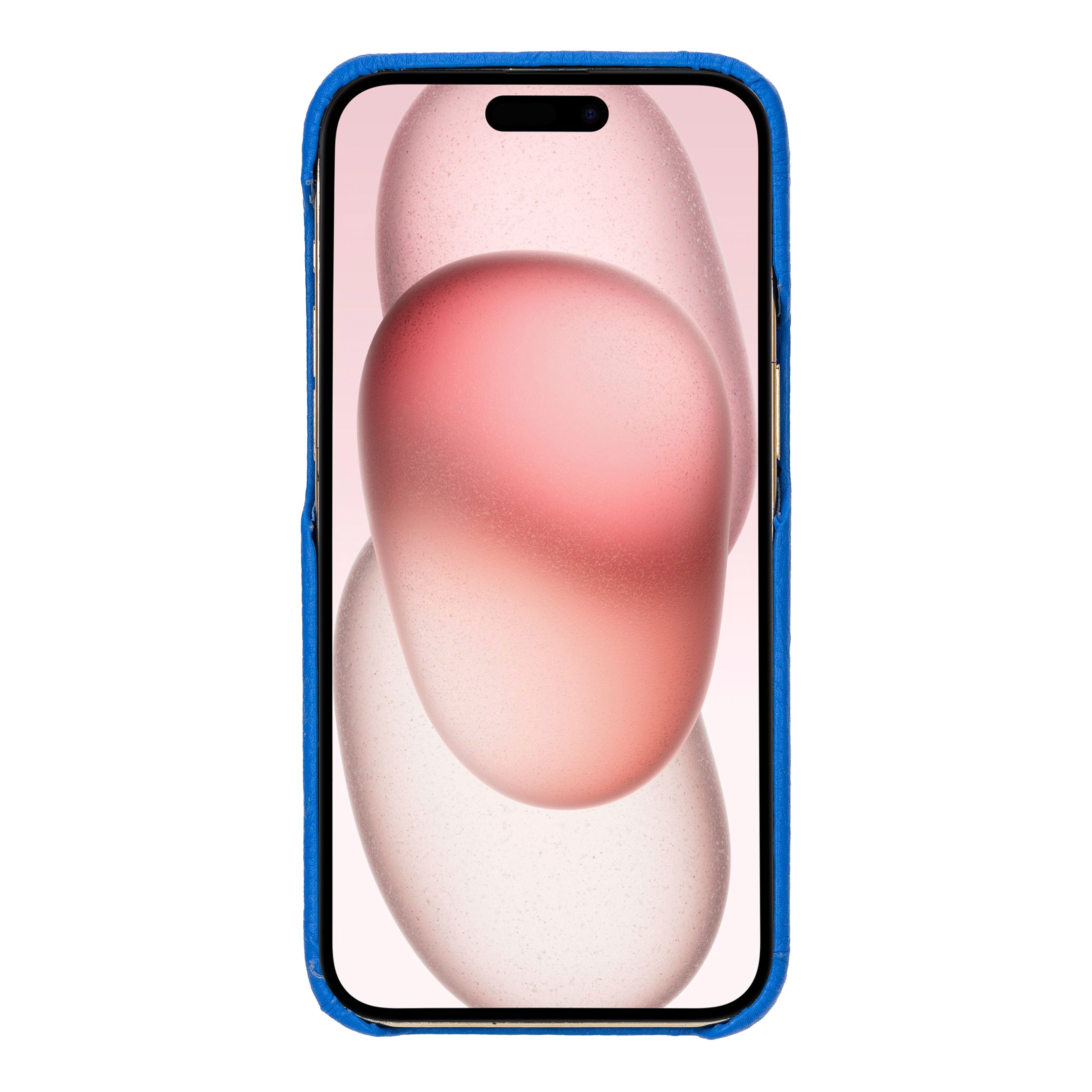 Coque arrière entièrement en cuir véritable à clipser pour iPhone 15 (6,1") F360