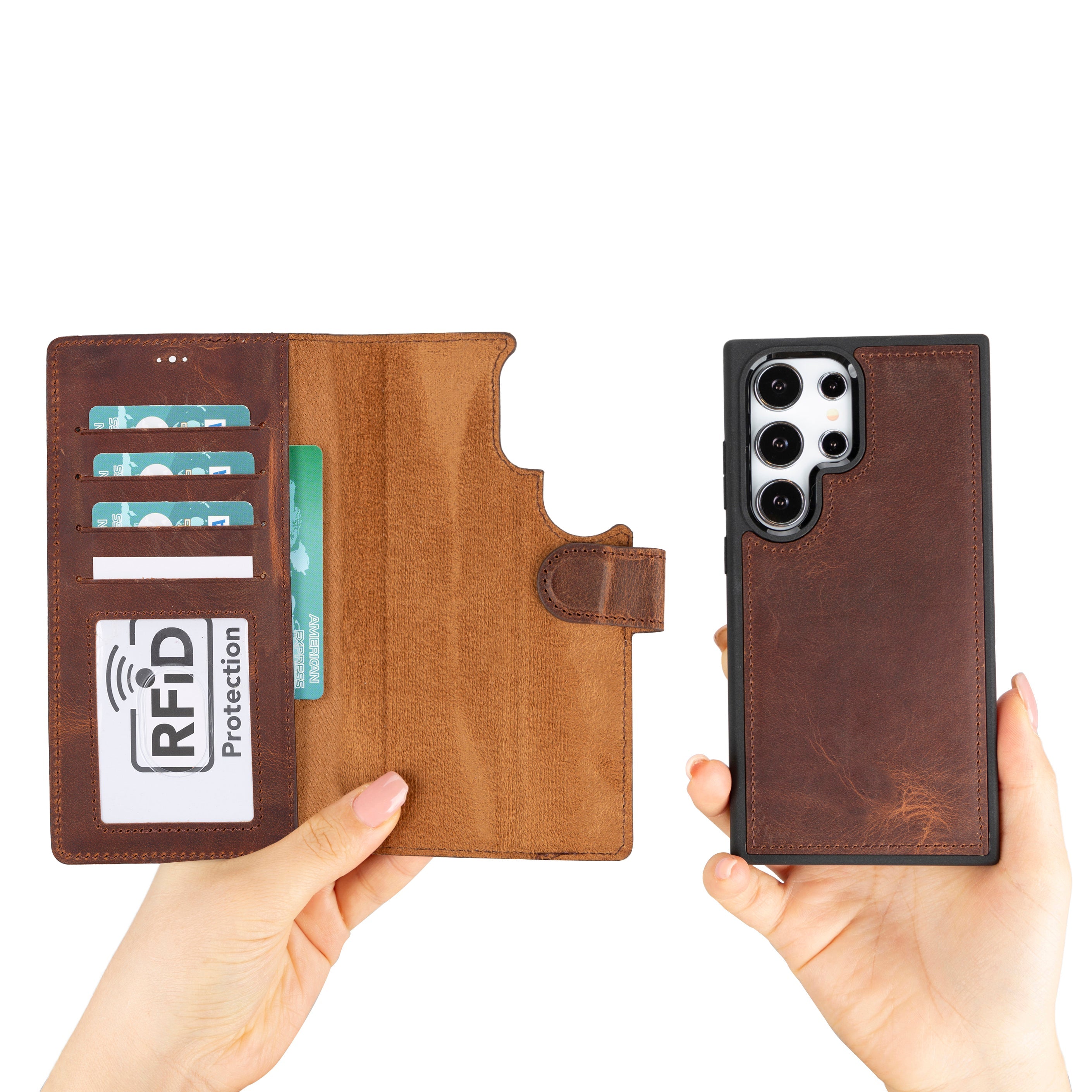 Magic Samsung Galaxy S24 Plus Leather Detachable Wallet Case