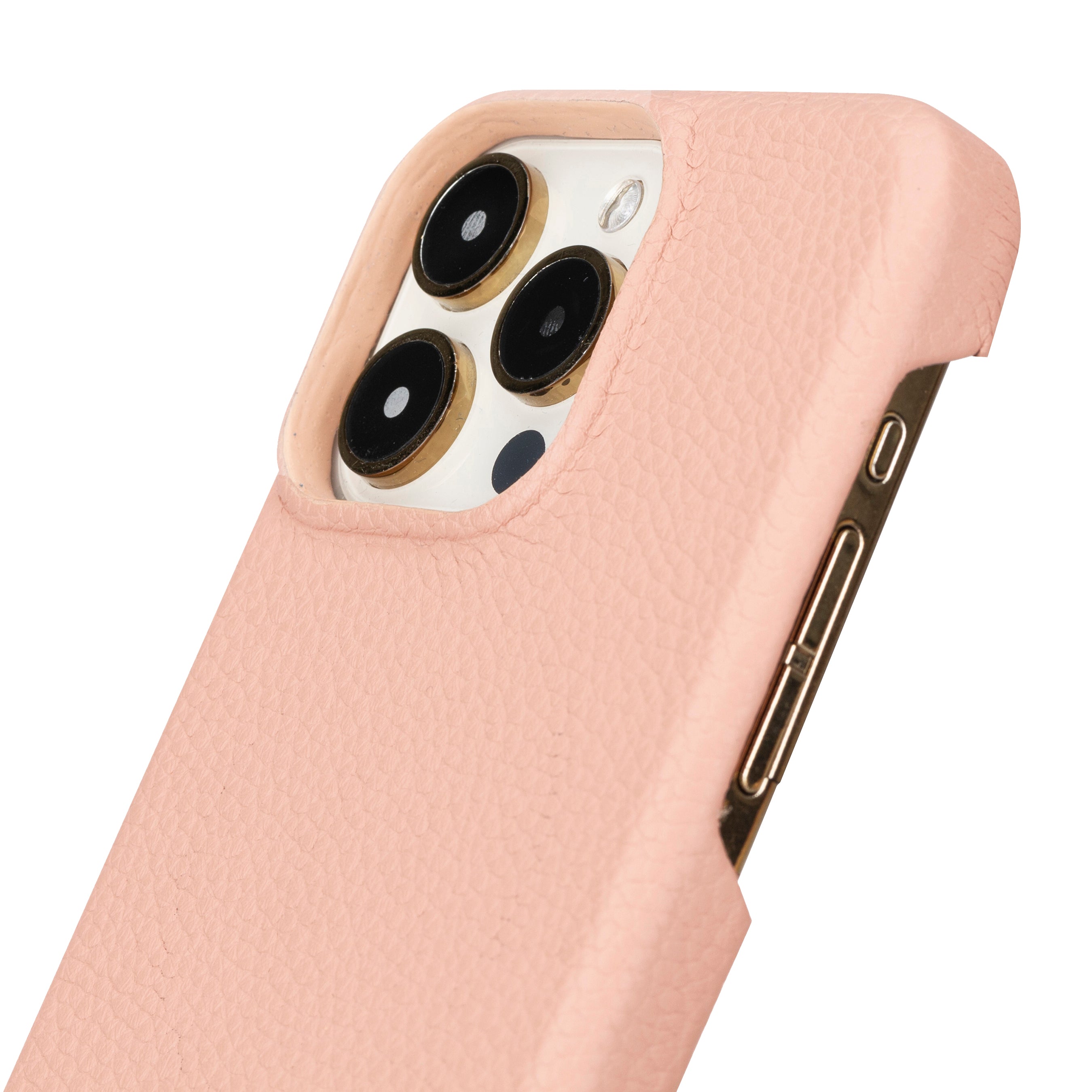 Coque arrière entièrement en cuir véritable à clipser pour iPhone 15 Pro (6,1") F360