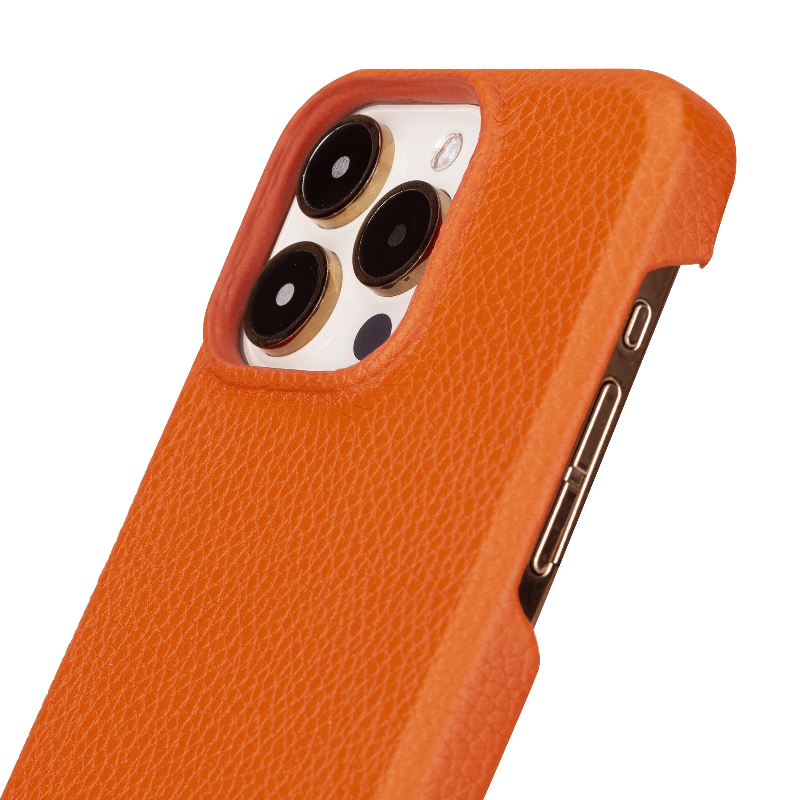 Coque arrière entièrement en cuir véritable à clipser pour iPhone 15 Pro (6,1") F360