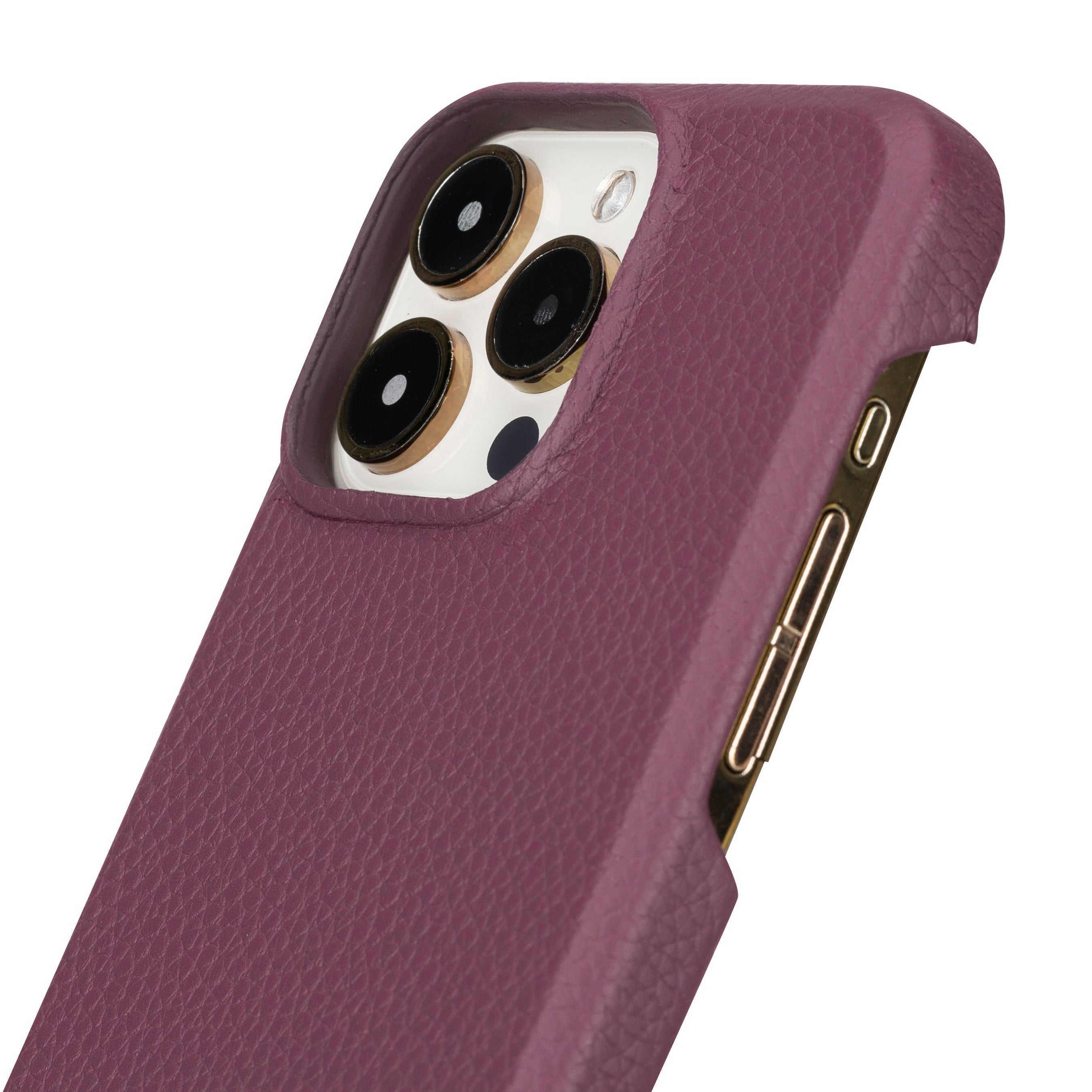 Coque arrière entièrement en cuir véritable à clipser pour iPhone 15 Pro (6,1") F360