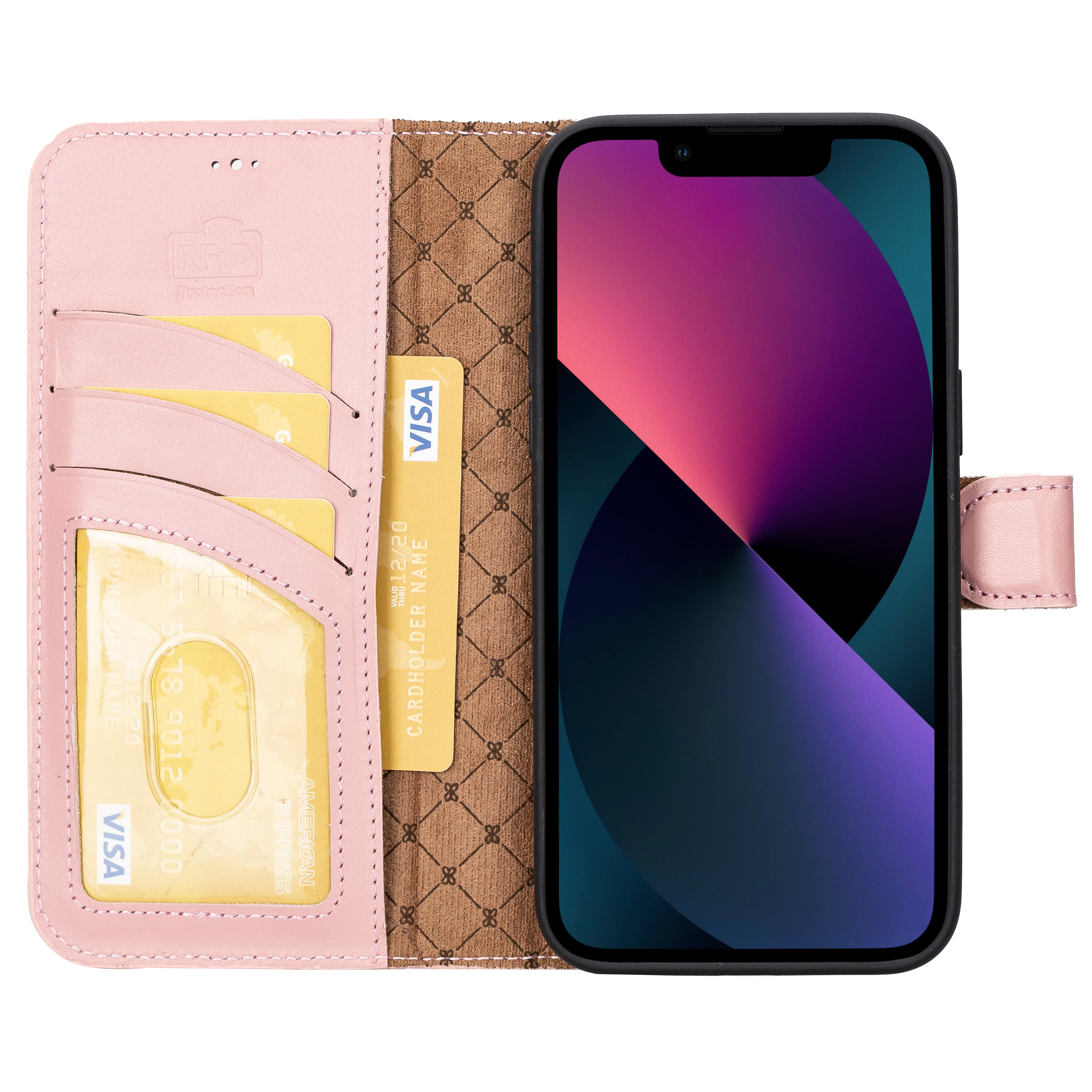 Étui portefeuille amovible en cuir véritable pour iPhone 14 Pro Max (6,7")