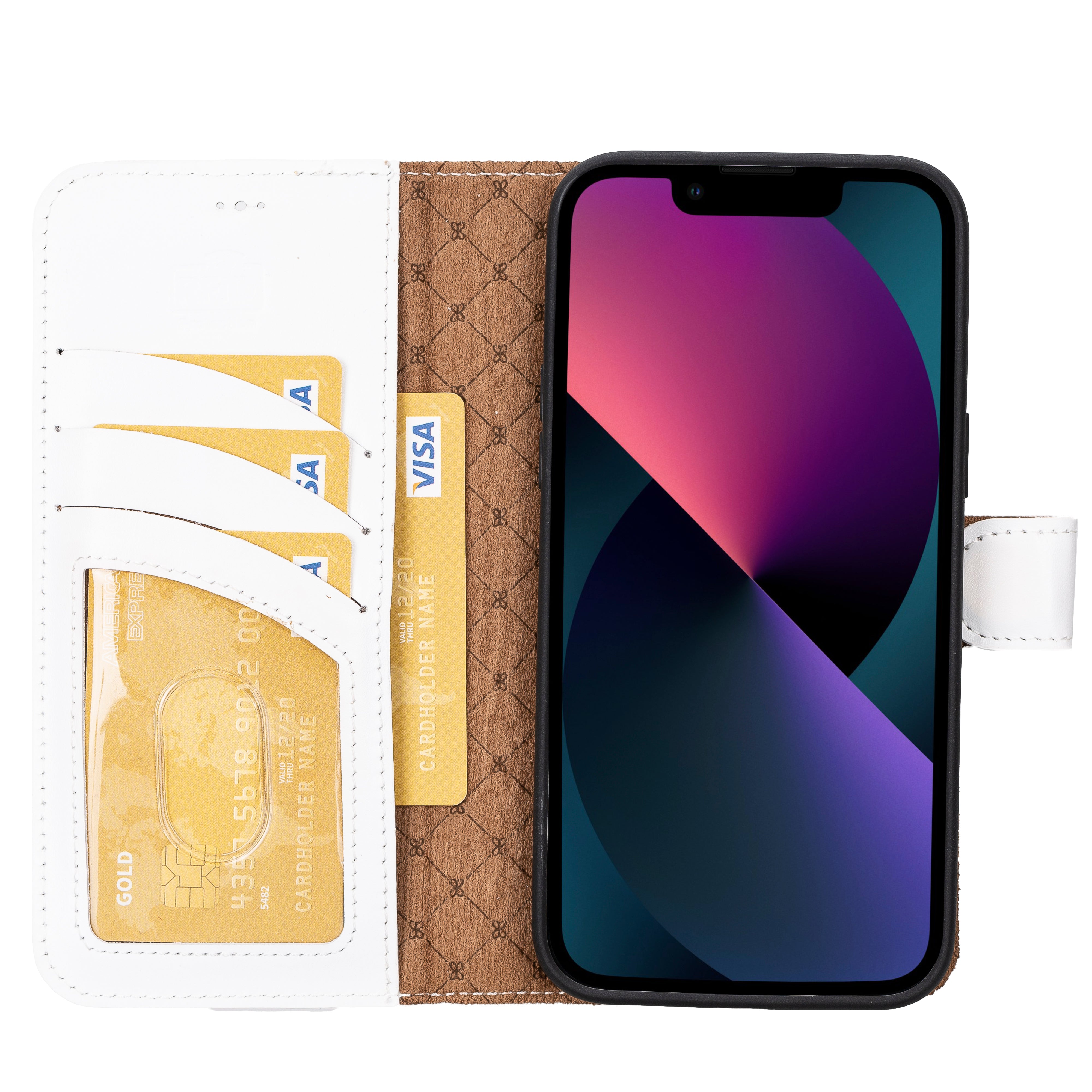 Étui portefeuille amovible en cuir véritable pour iPhone 14 Pro Max (6,7")