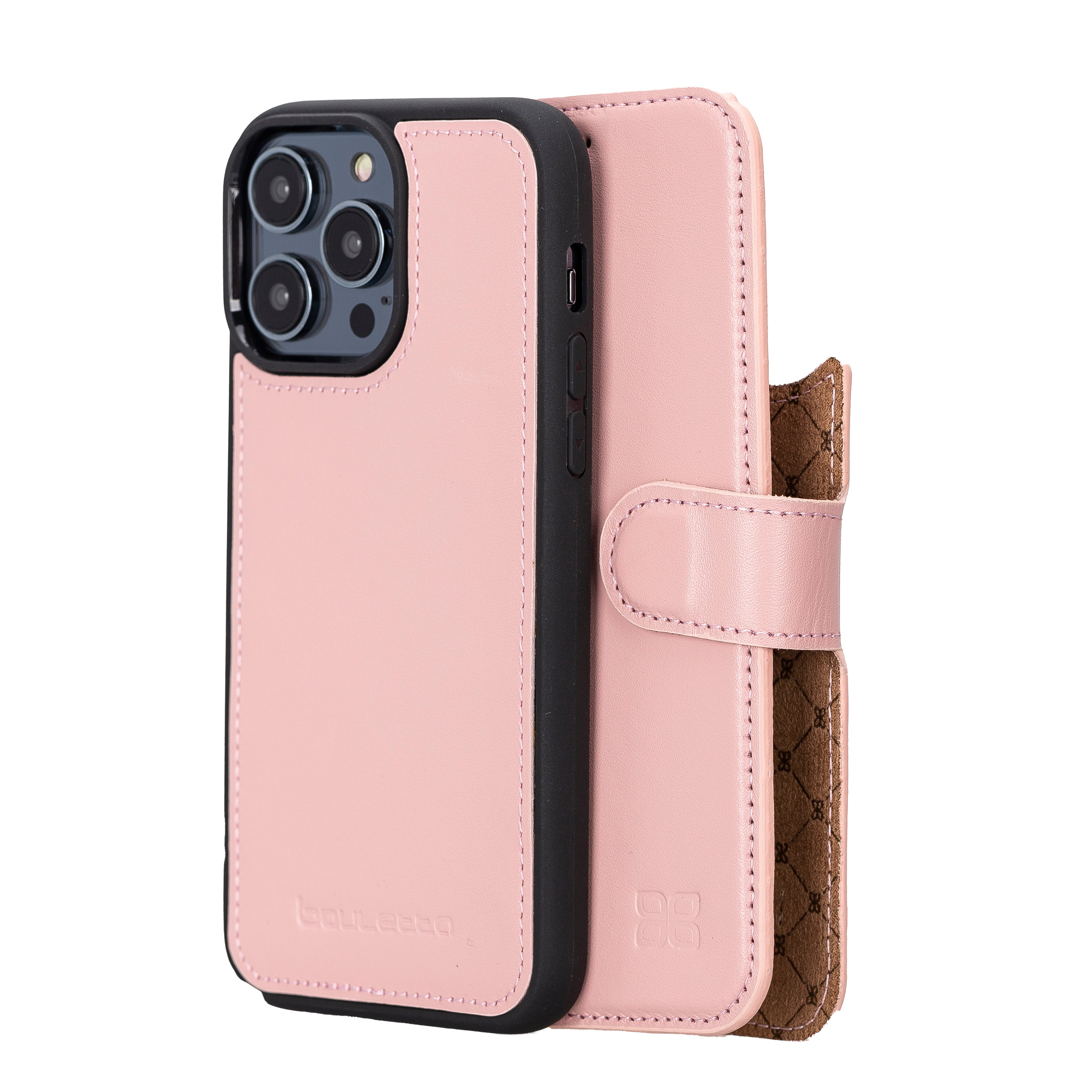 Étui portefeuille amovible en cuir véritable pour iPhone 14 Pro Max (6,7")