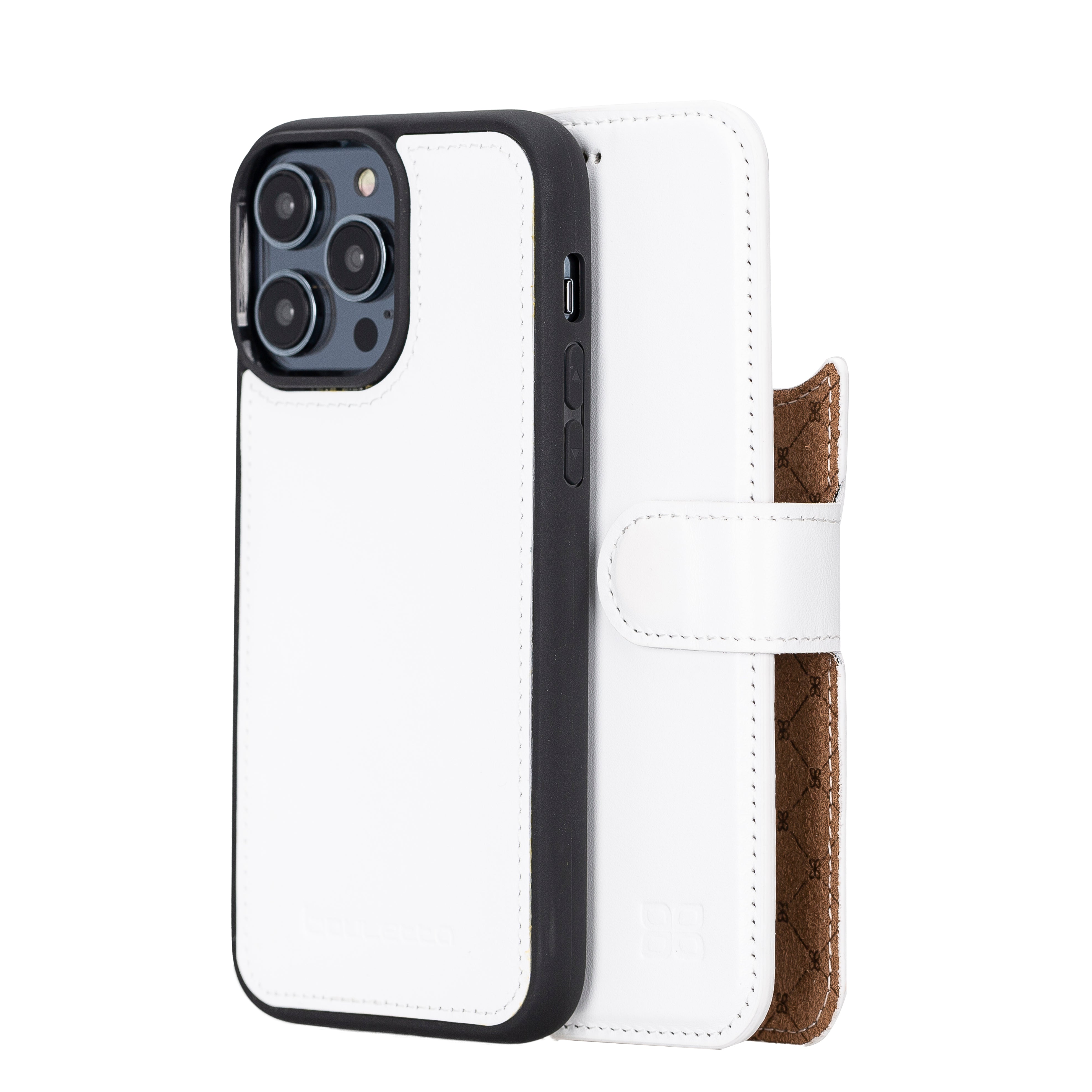 Étui portefeuille amovible en cuir véritable pour iPhone 14 Pro Max (6,7")