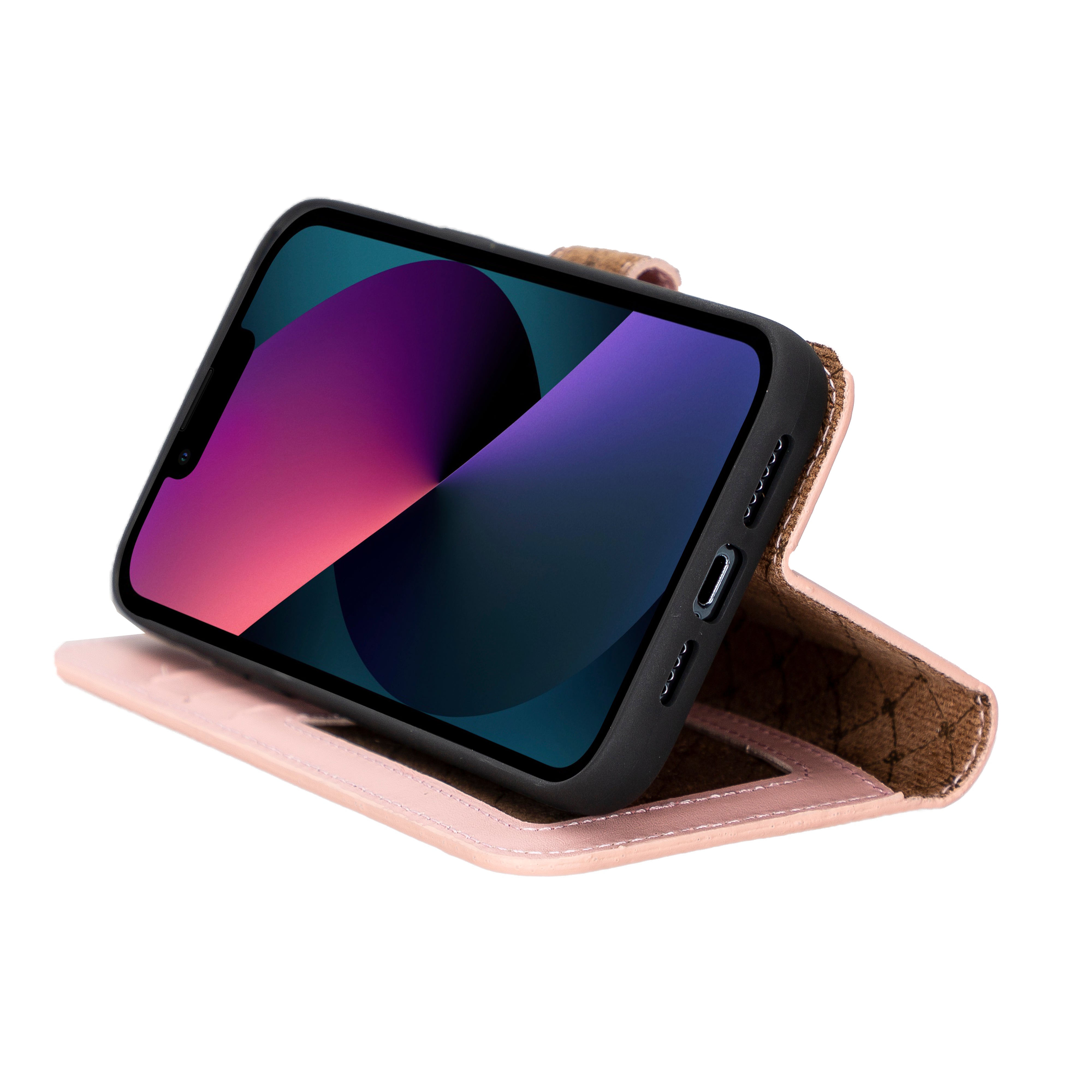 Étui portefeuille amovible en cuir véritable pour iPhone 14 Pro Max (6,7")