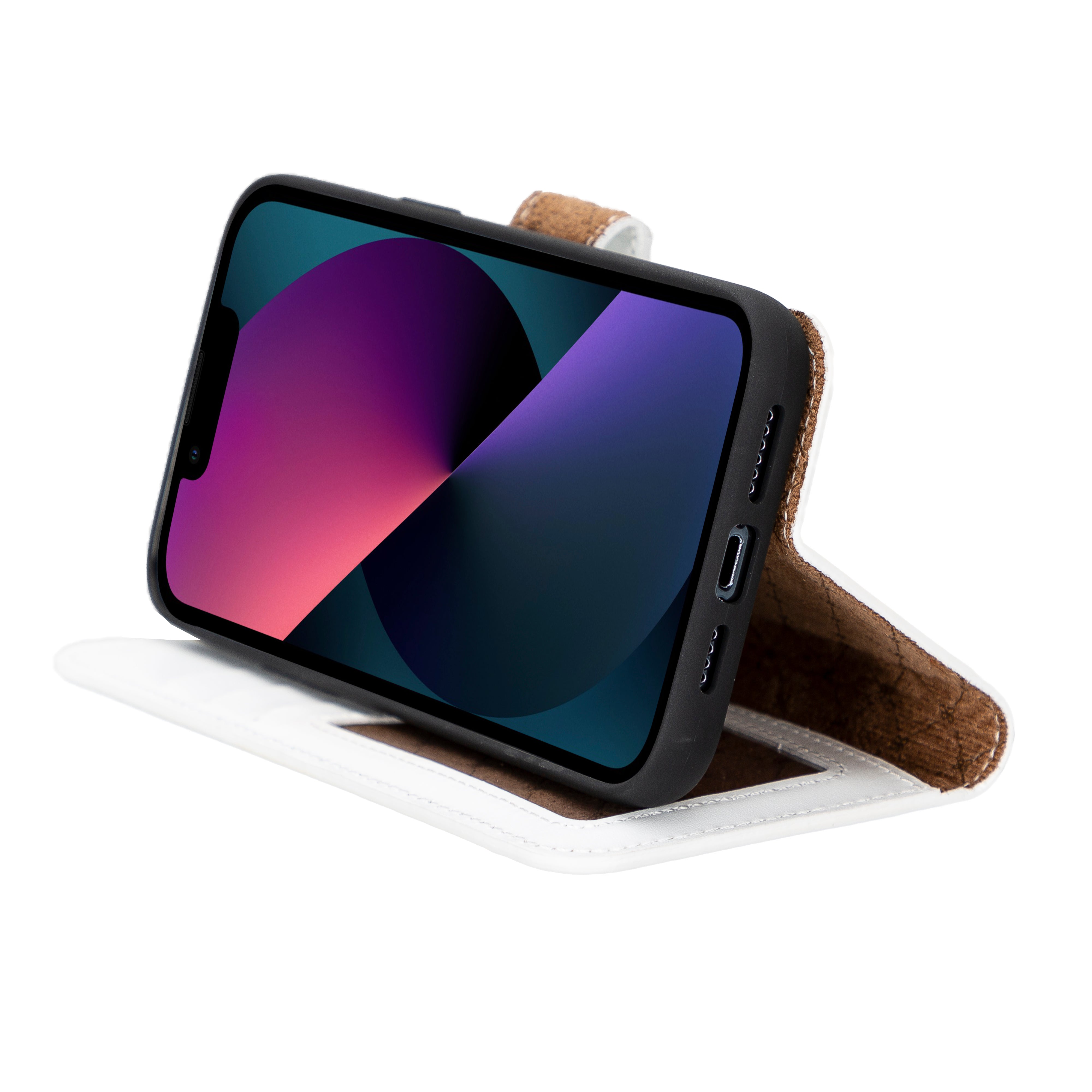 Étui portefeuille amovible en cuir véritable pour iPhone 14 Pro Max (6,7")