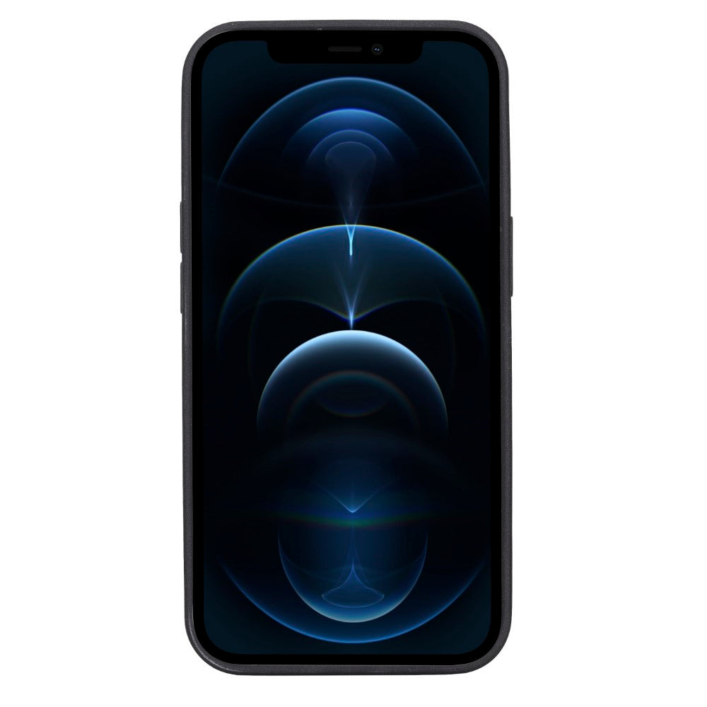 Coque arrière flexible en cuir véritable pour iPhone 13 Series avec porte-cartes