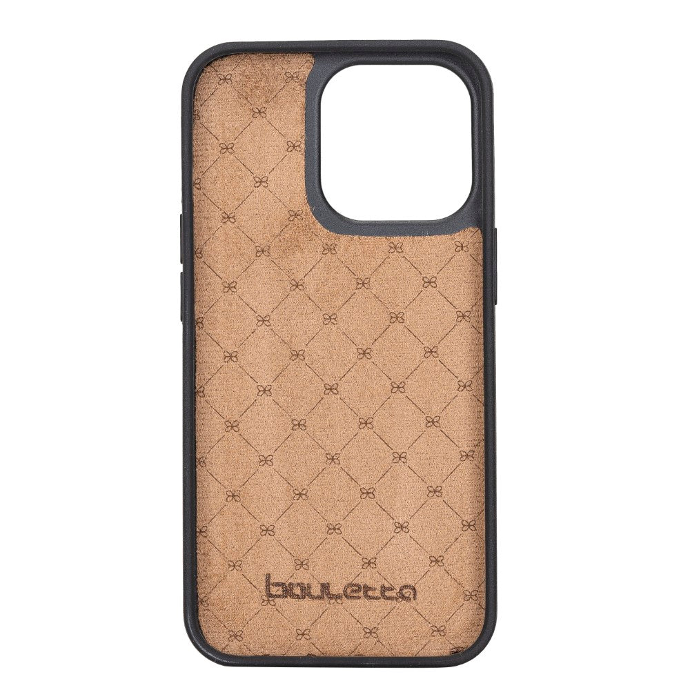 Coque arrière flexible en cuir véritable pour iPhone 13 Series avec porte-cartes