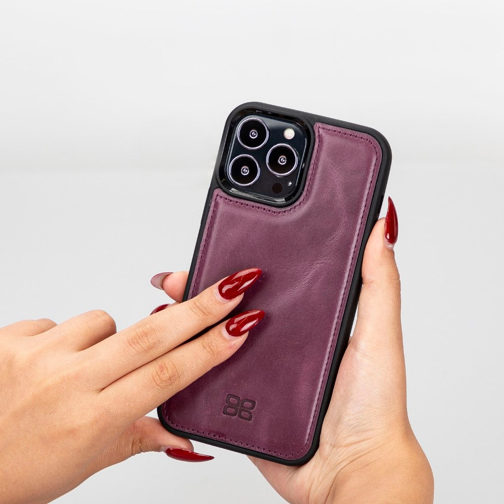 Coque arrière flexible en cuir véritable pour iPhone 13 Series