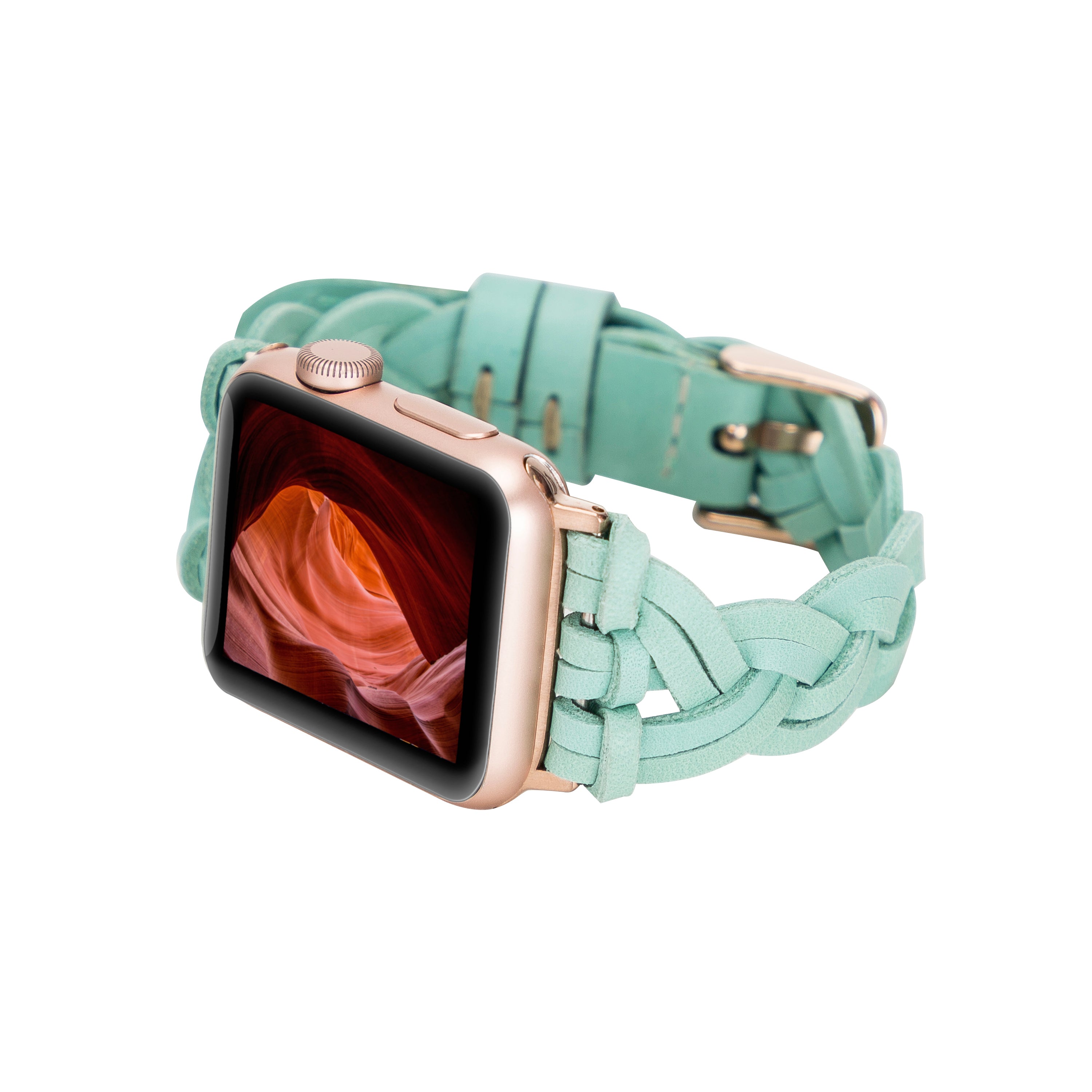 Braided Fitbit Genuine Leather Watch Band