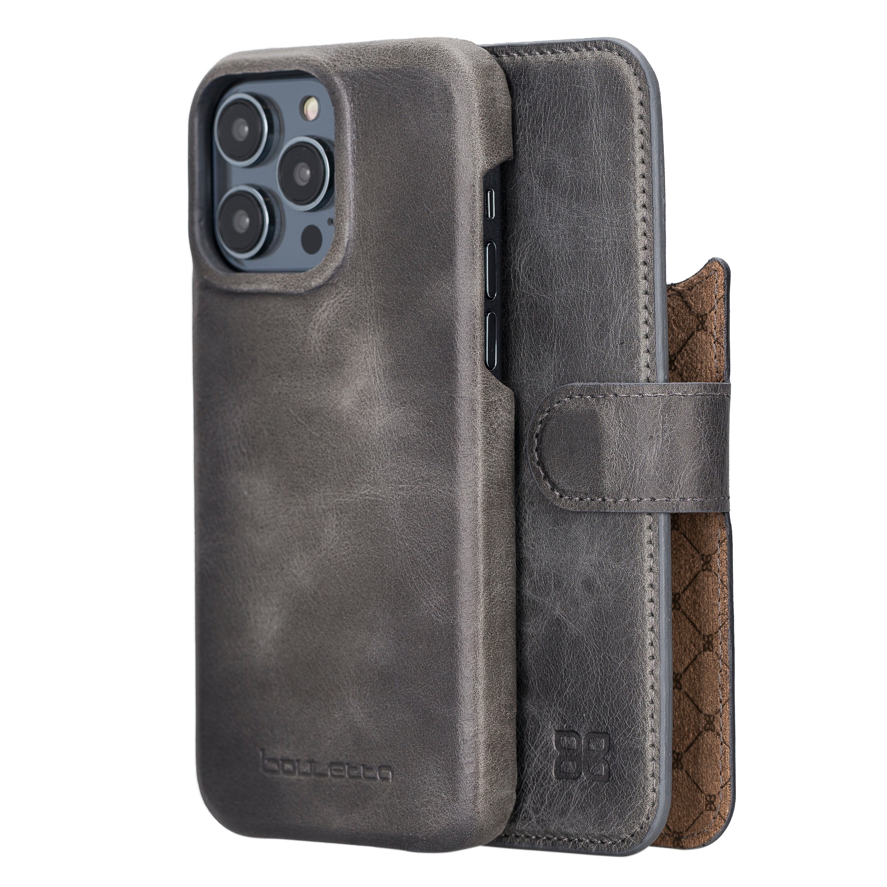 Étui portefeuille magique amovible en cuir véritable F360 pour iPhone 14 Pro Max (6,7")