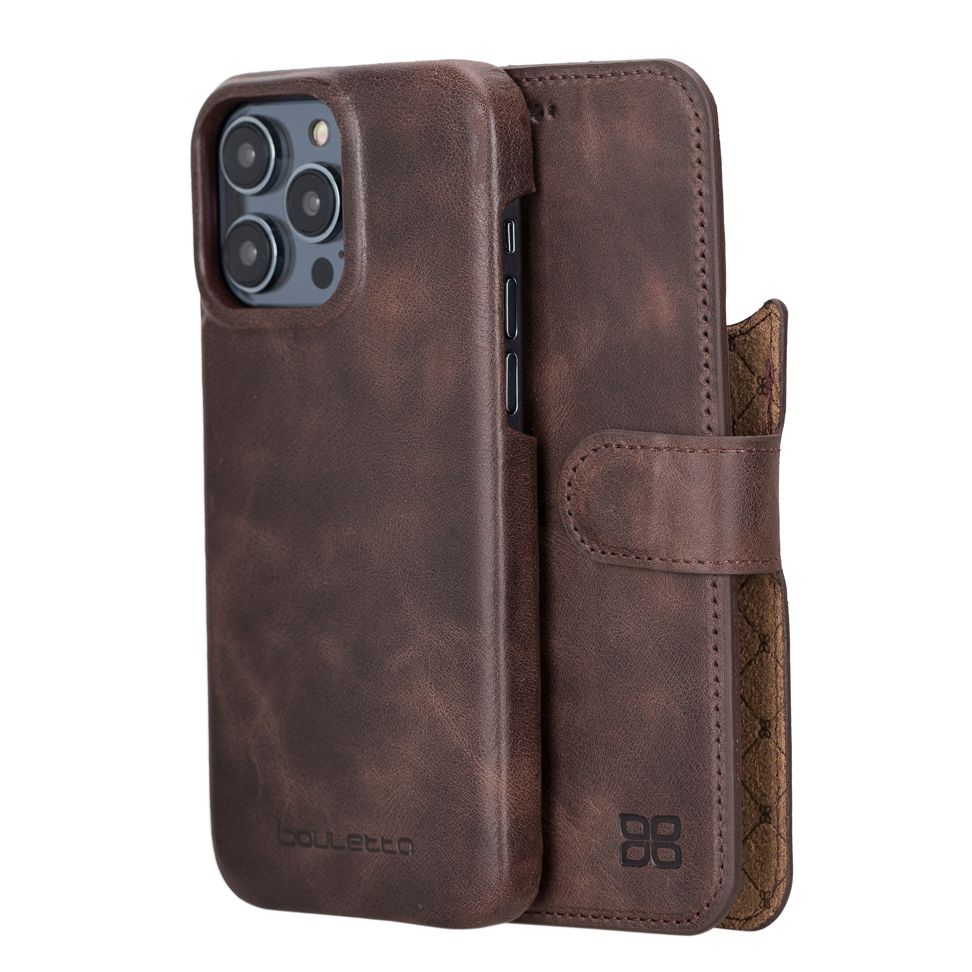 Étui portefeuille magique amovible en cuir véritable F360 pour iPhone 14 Pro Max (6,7")