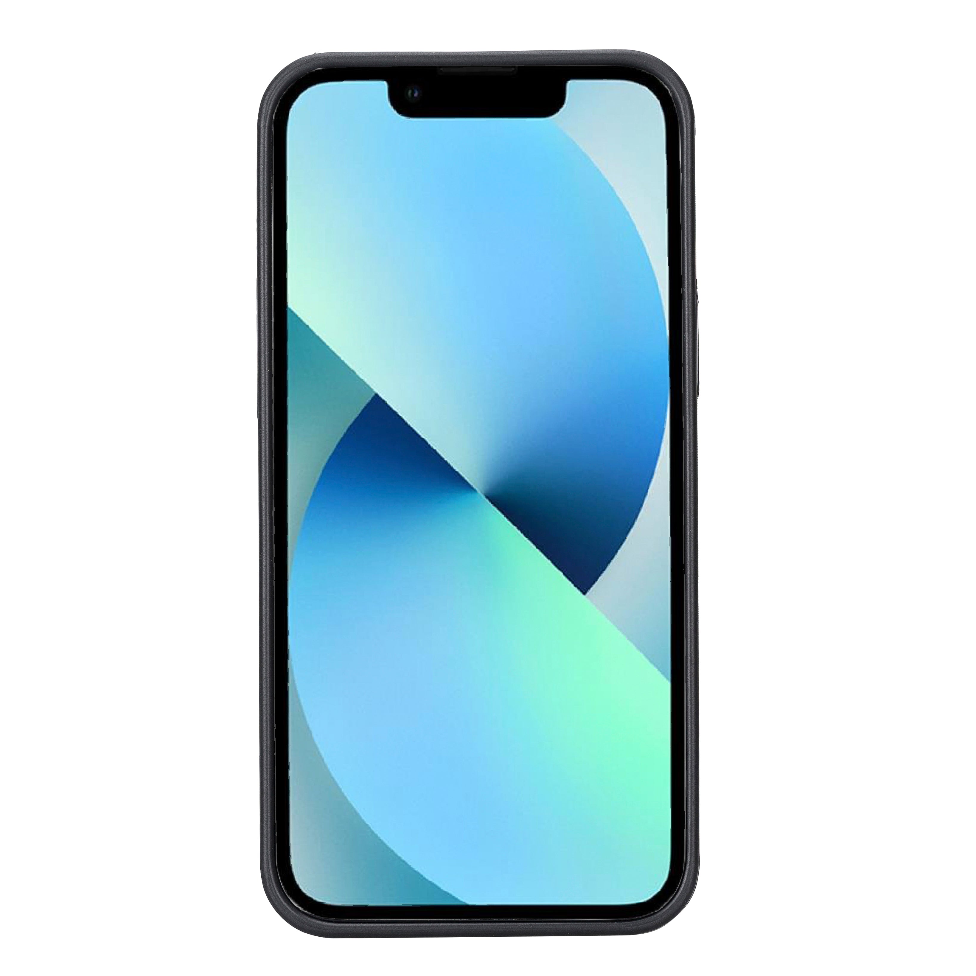 Coque arrière flexible en cuir véritable pour iPhone 13 Series avec porte-cartes
