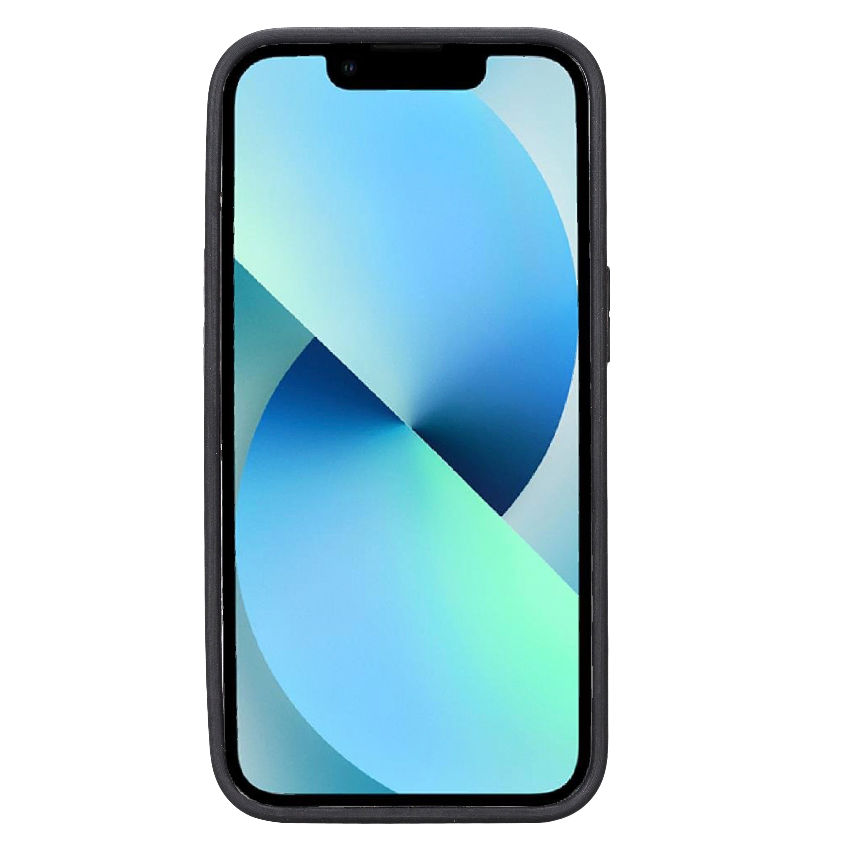 Coque arrière flexible en cuir véritable pour iPhone 13 Series avec porte-cartes