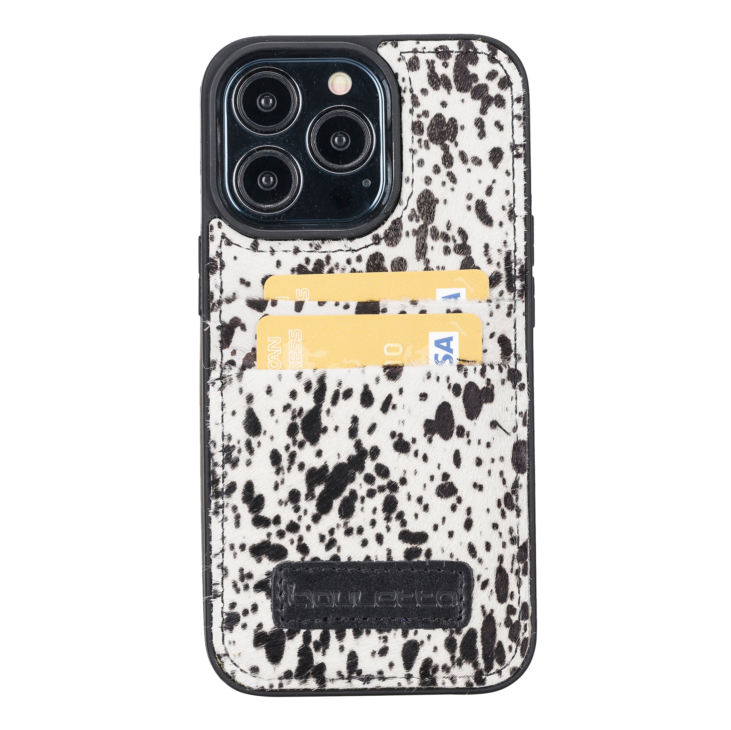 Coque arrière flexible en cuir véritable pour iPhone 13 Series avec porte-cartes