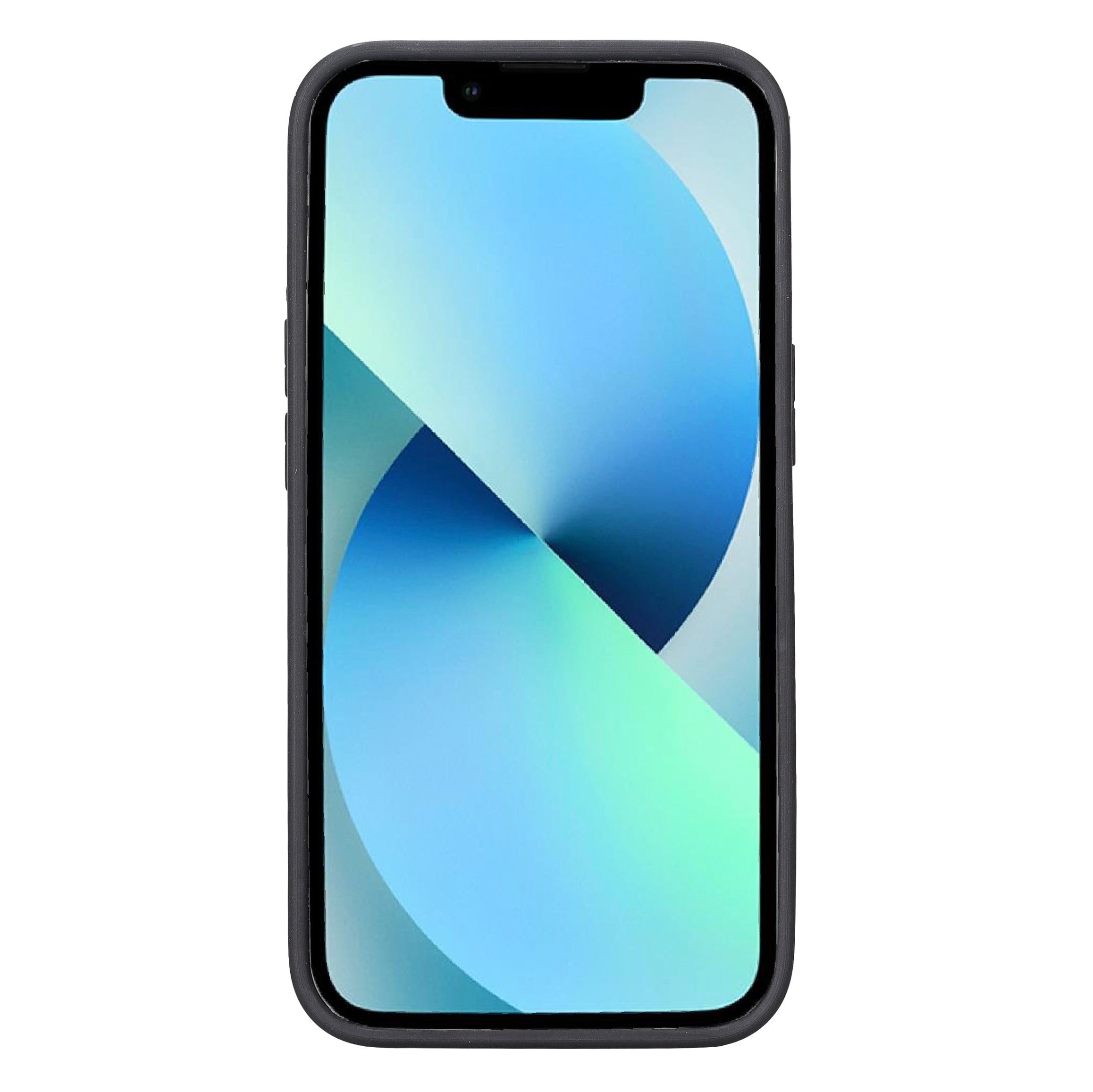 Coque arrière flexible en cuir véritable pour iPhone 13 Series avec porte-cartes