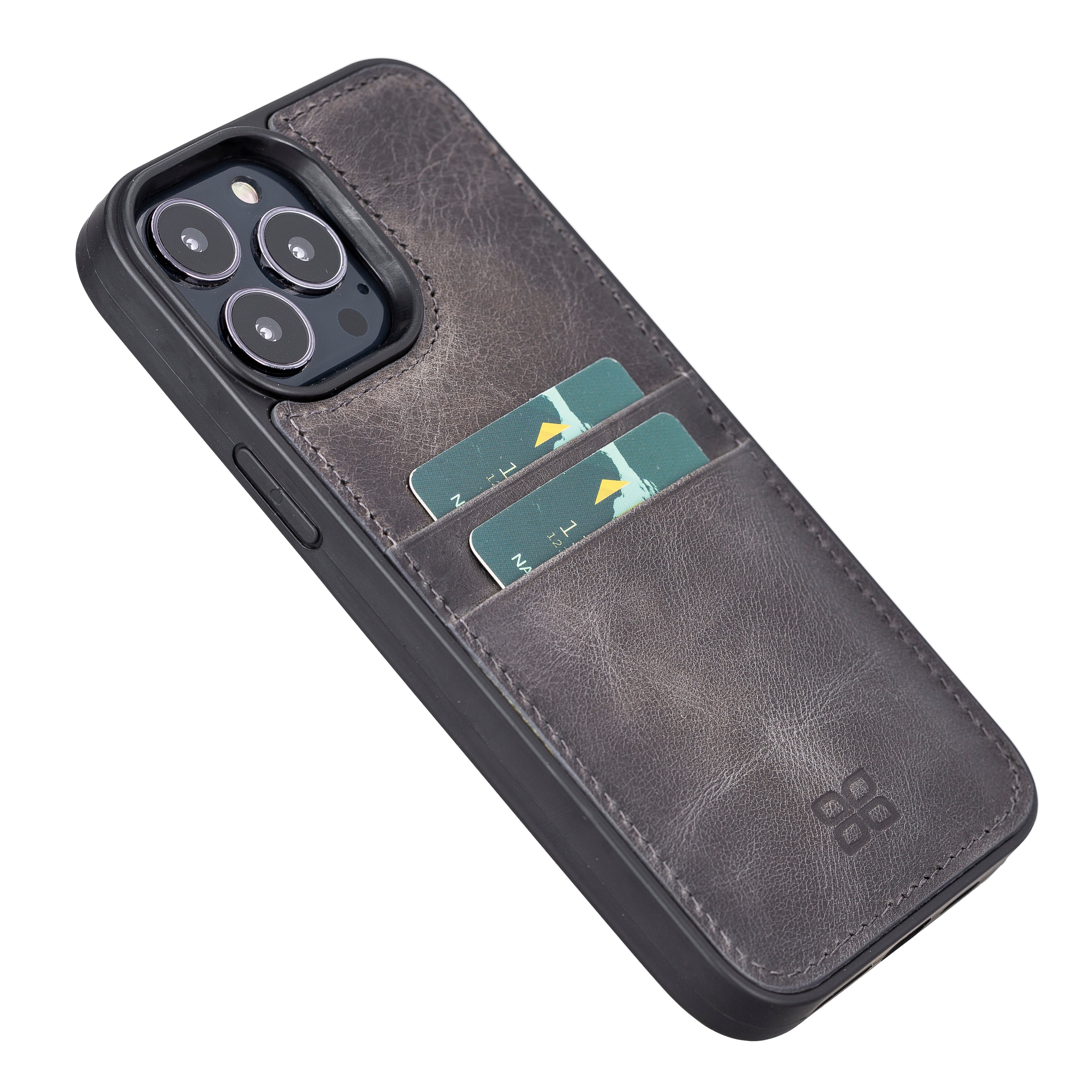 iPhone 11 Series Genuine Leather Flex Back Cover with Card Holder