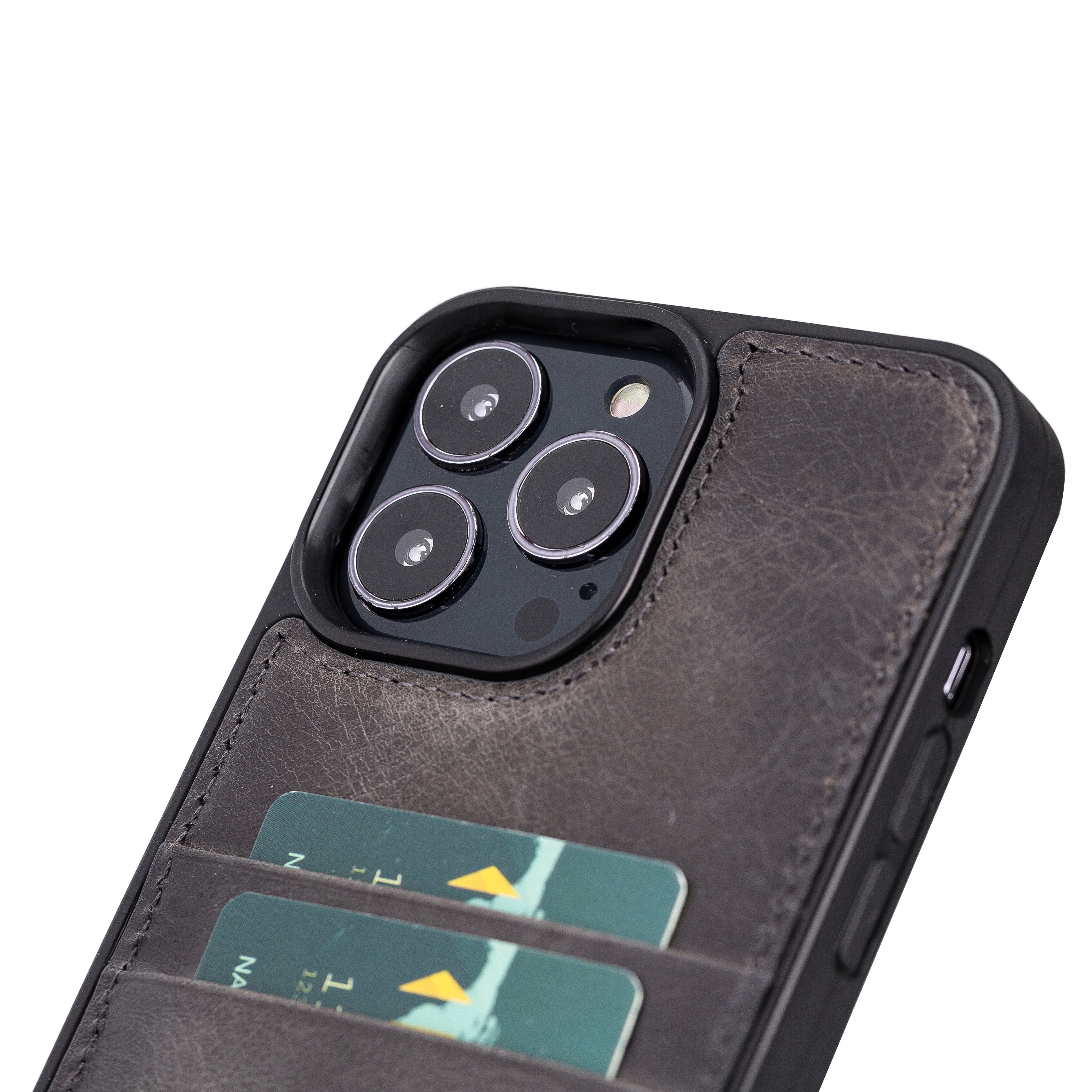 iPhone 11 Series Genuine Leather Flex Back Cover with Card Holder