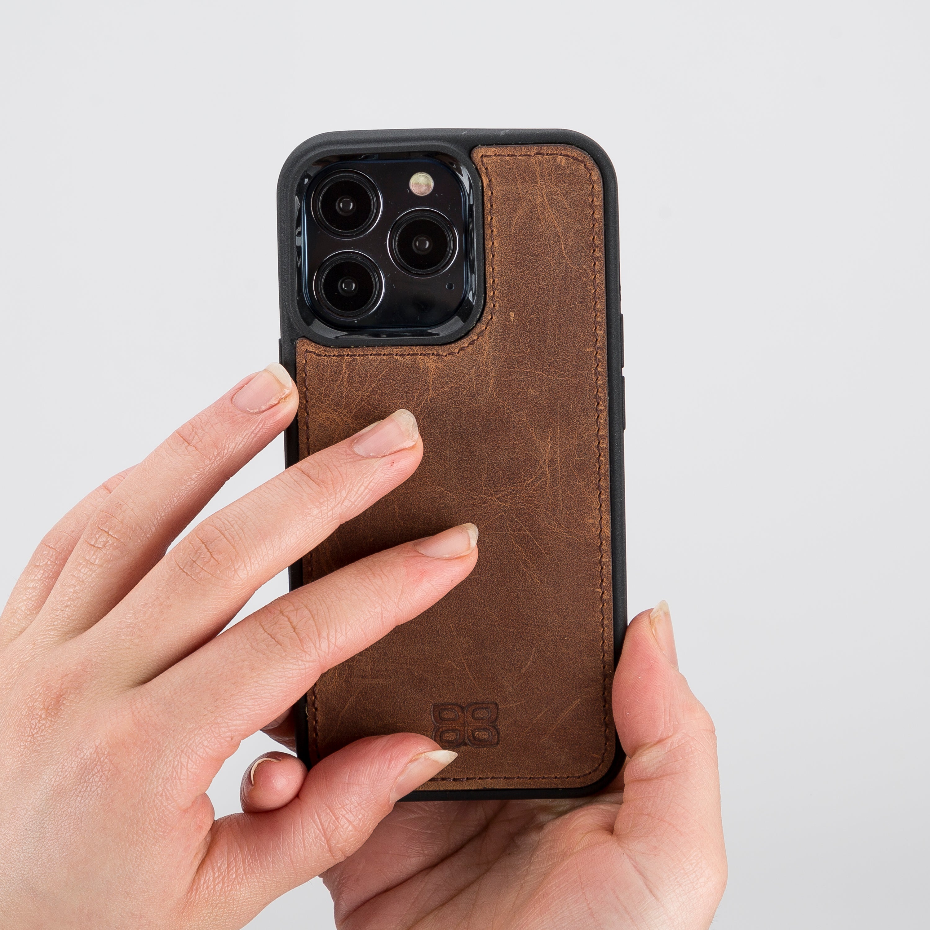 Coque arrière flexible en cuir véritable pour iPhone 13 Series
