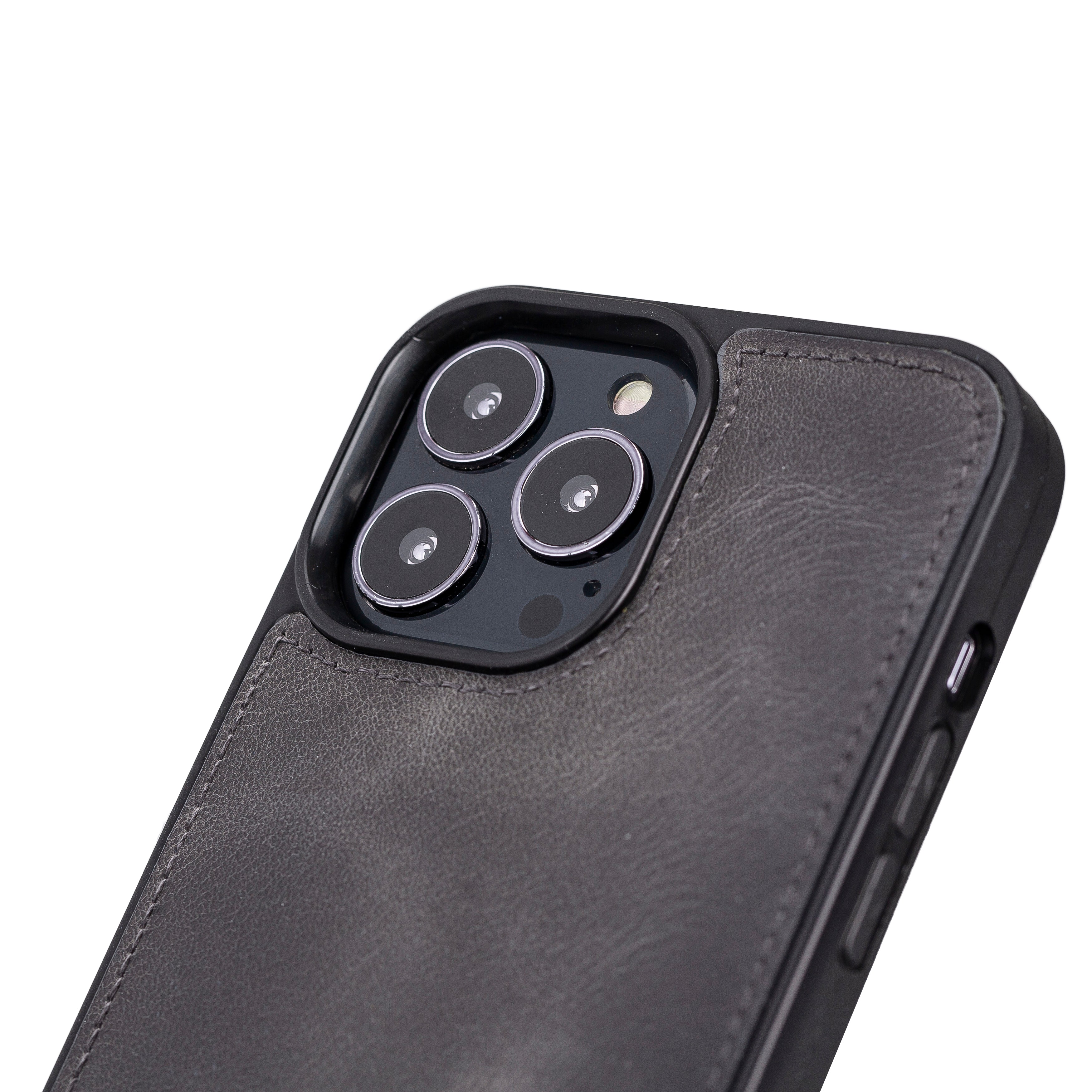 Coque arrière flexible en cuir véritable pour iPhone 13 Series