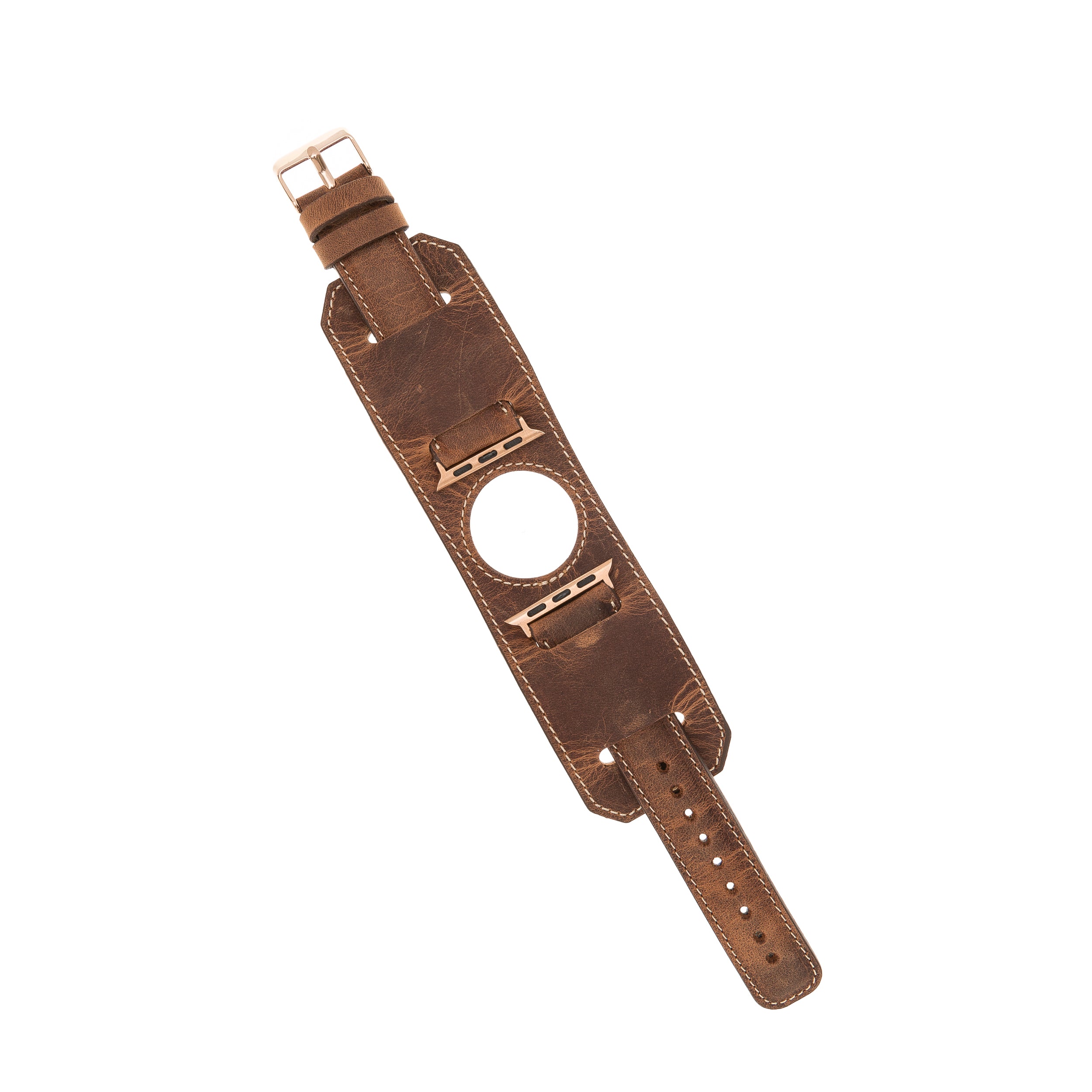 Antic Brown Cuff Apple iWatch Genuine Leather Watch Band